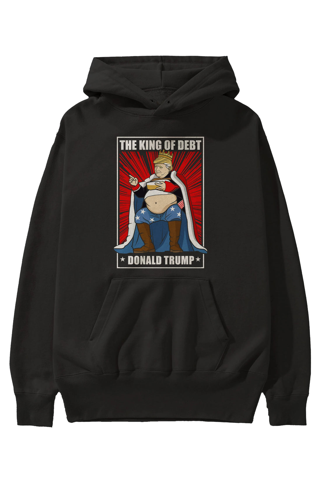 Trump King Ön Baskılı Hoodie Oversize Kapüşonlu Sweatshirt Erkek Kadın Unisex