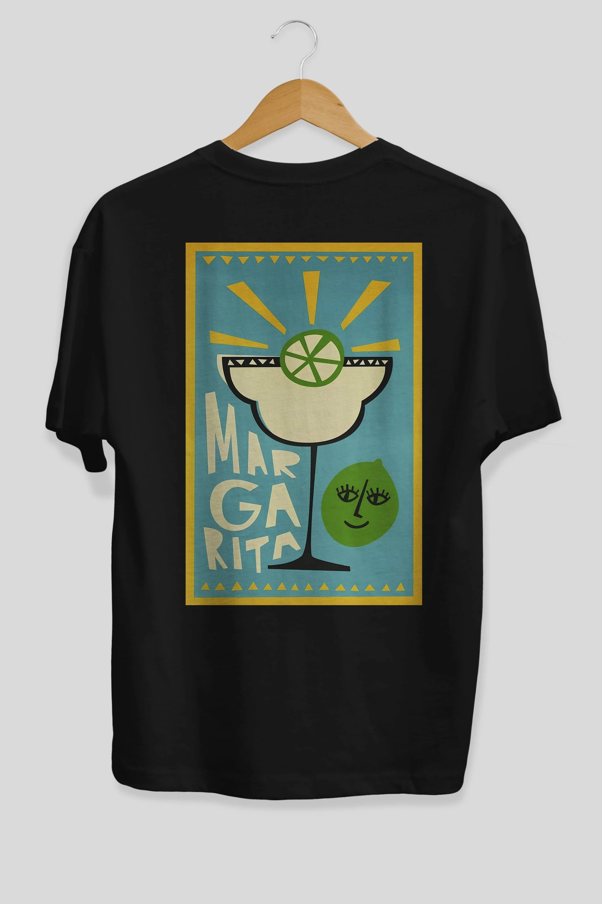 Margarita 4 Arka Baskılı Oversize t-shirt Erkek Kadın Unisex %100 Pamuk Bisiklet Yaka tişort