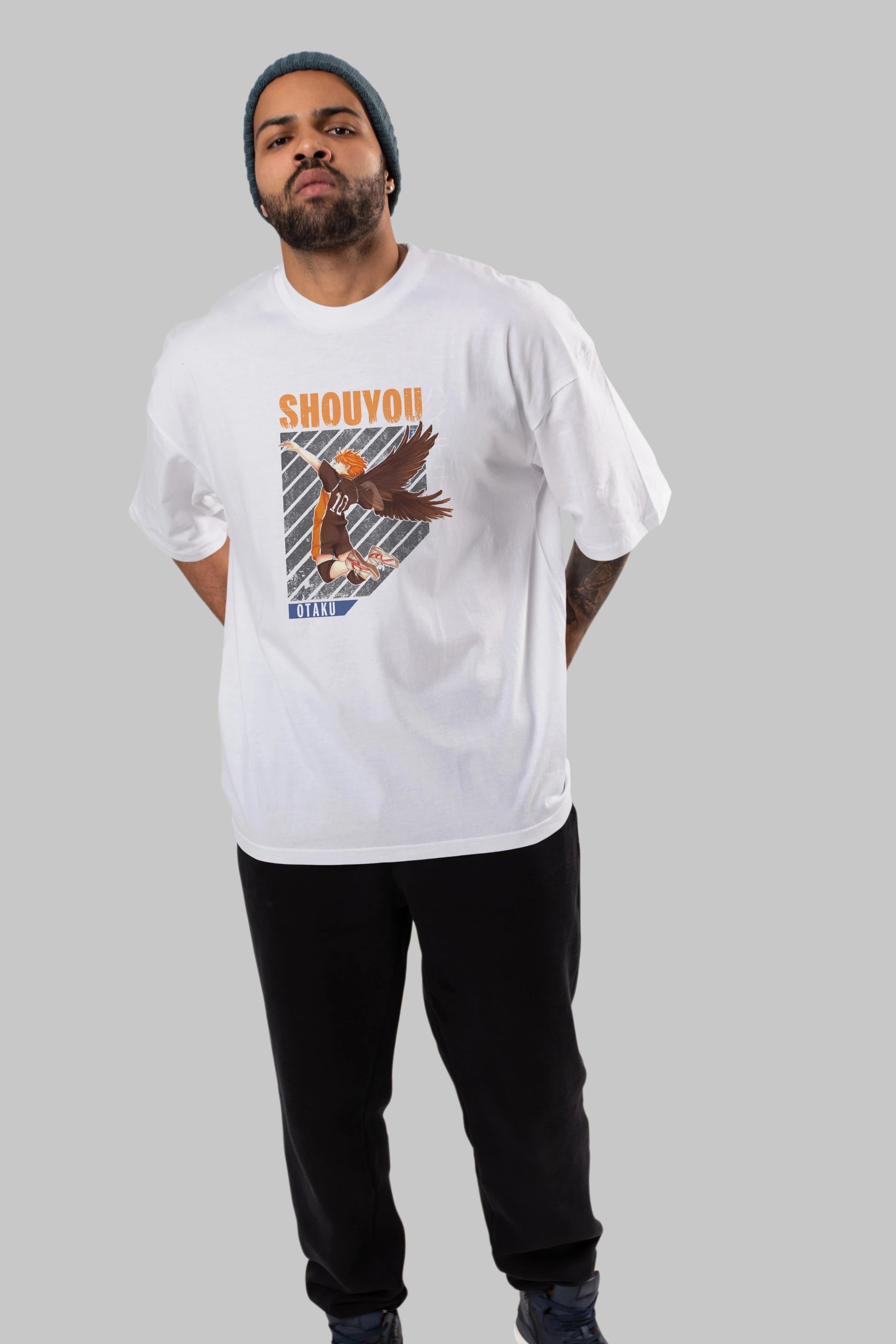 Shouyou Hinata 10 Anime Ön Baskılı Oversize t-shirt %100 pamuk Erkek Kadın Unisex