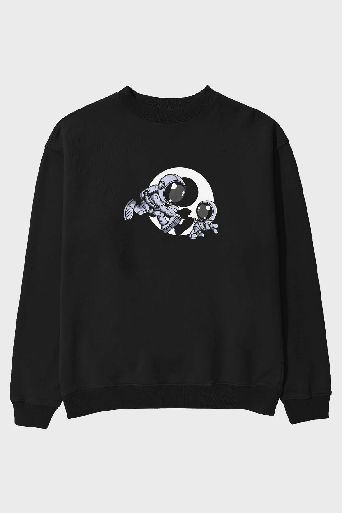 Astronaut And Little Dog Ön Baskılı Oversize Sweatshirt Erkek Kadın Unisex