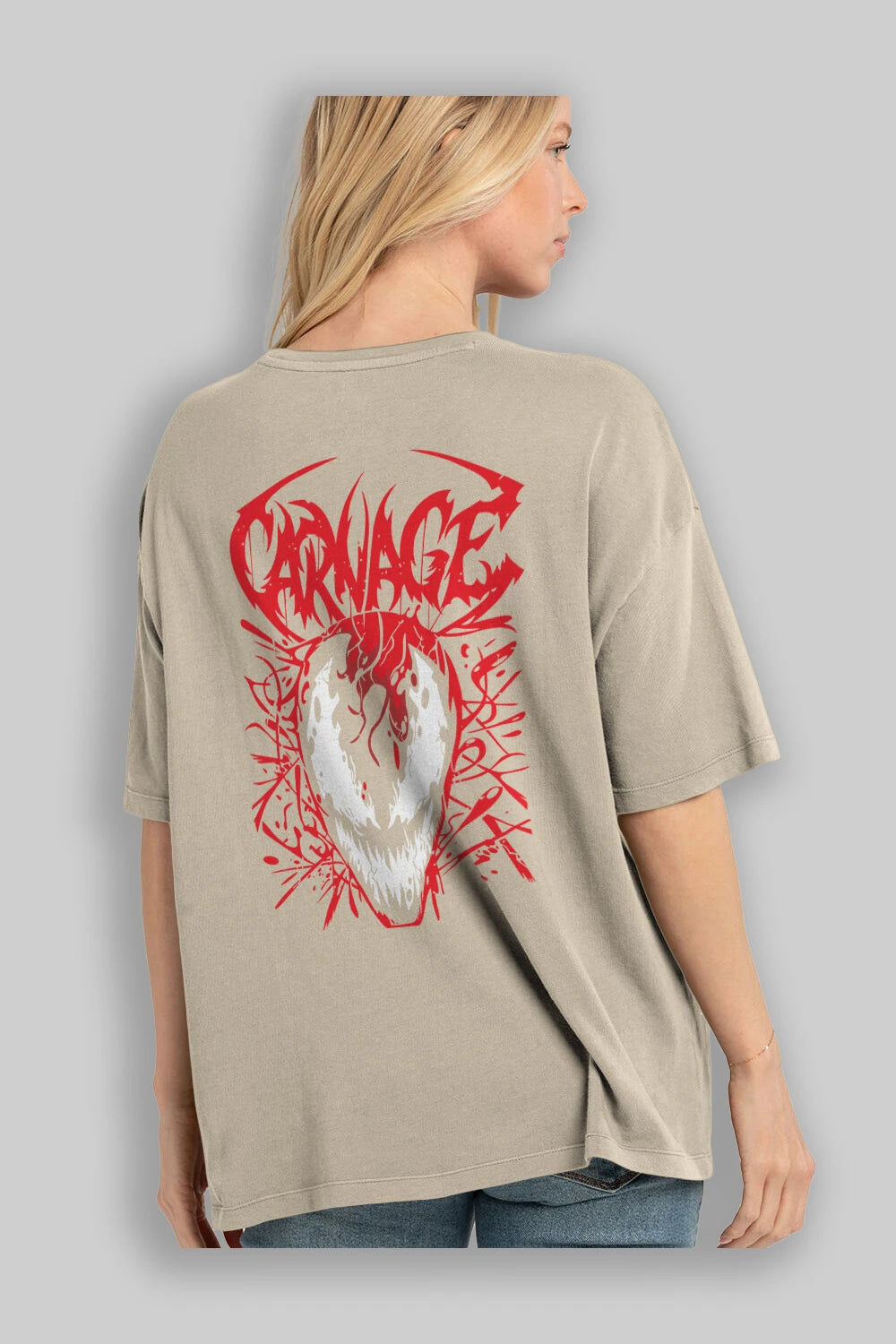 Venom (22) Arka Baskılı Oversize t-shirt Erkek Kadın Unisex %100 Pamuk Bisiklet Yaka tişort