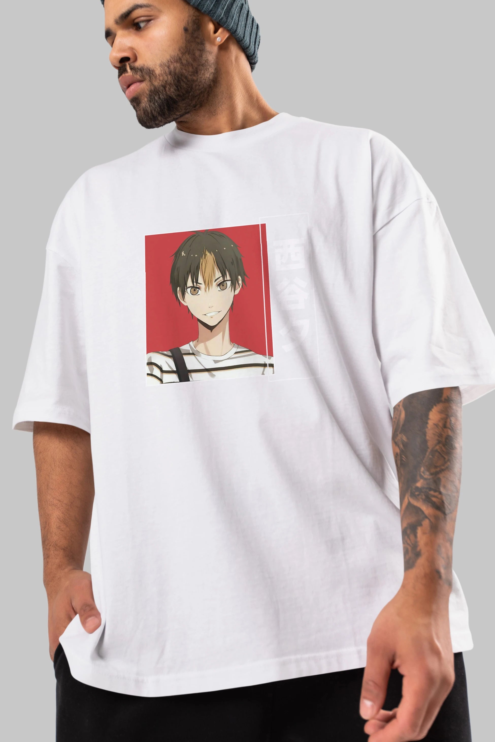 Yuu Nishinoya 1 Anime Ön Baskılı Oversize t-shirt %100 pamuk Erkek Kadın Unisex