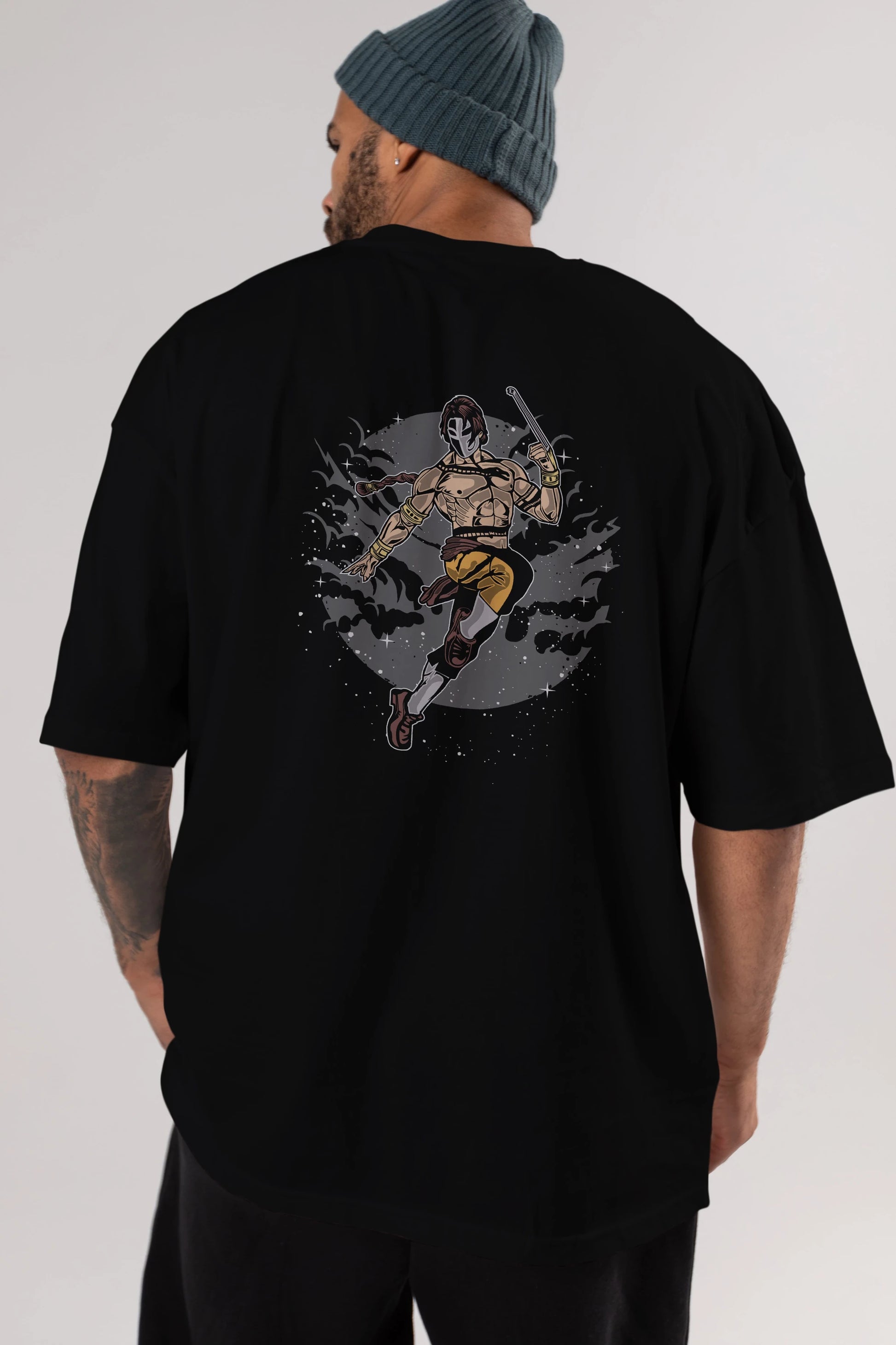 Vega Arka Baskılı Oversize t-shirt Erkek Kadın Unisex %100 Pamuk