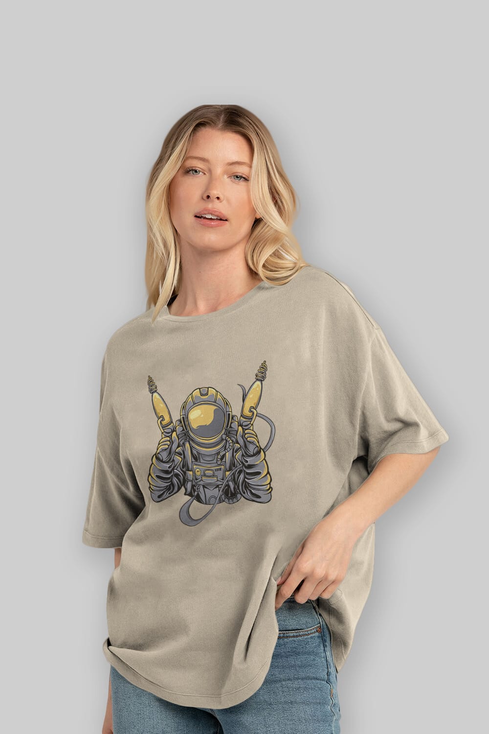 Alien Hunter Ön Baskılı Oversize t-shirt Erkek Kadın Unisex