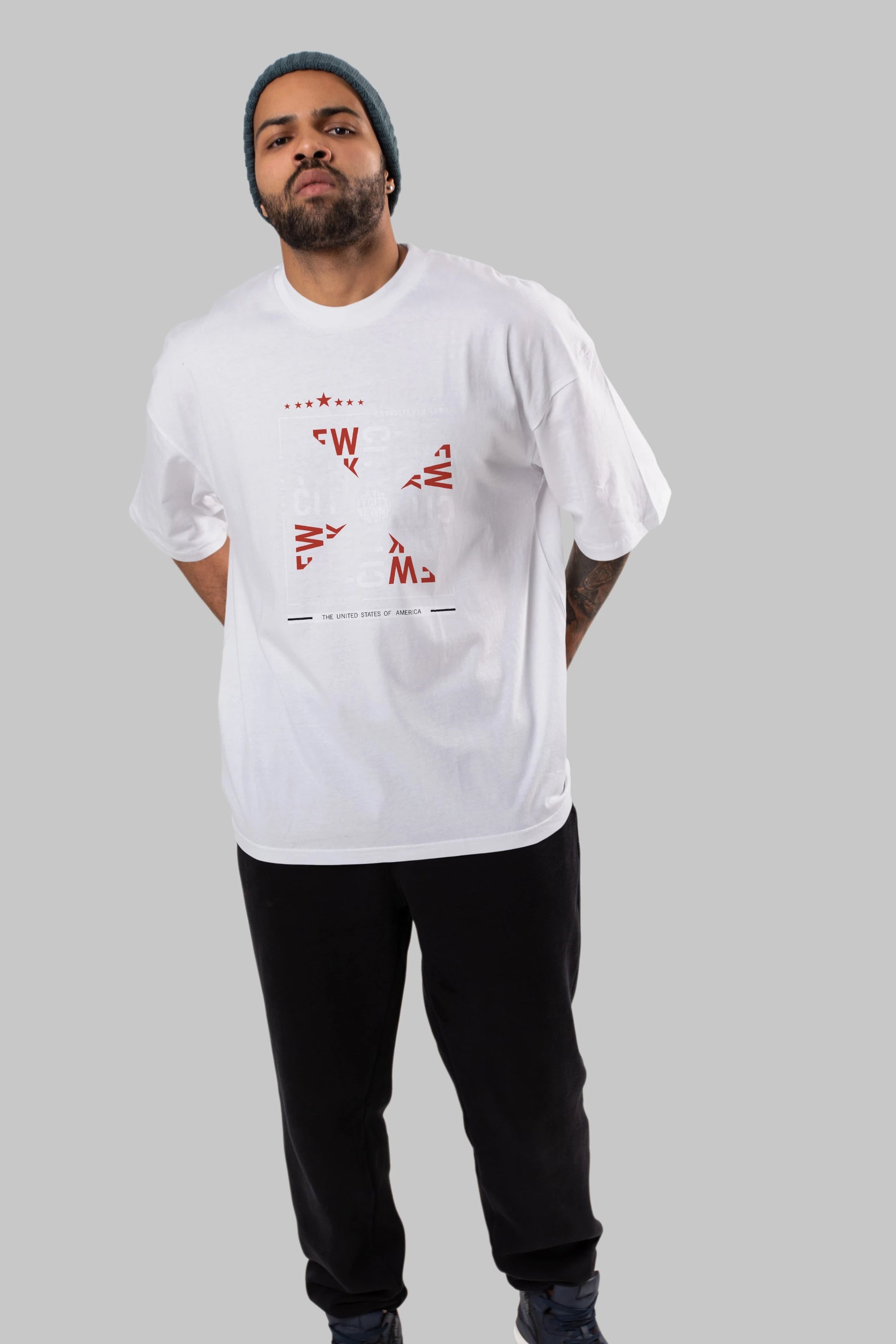New York Style 2 Ön Baskılı Oversize t-shirt Erkek Kadın Unisex