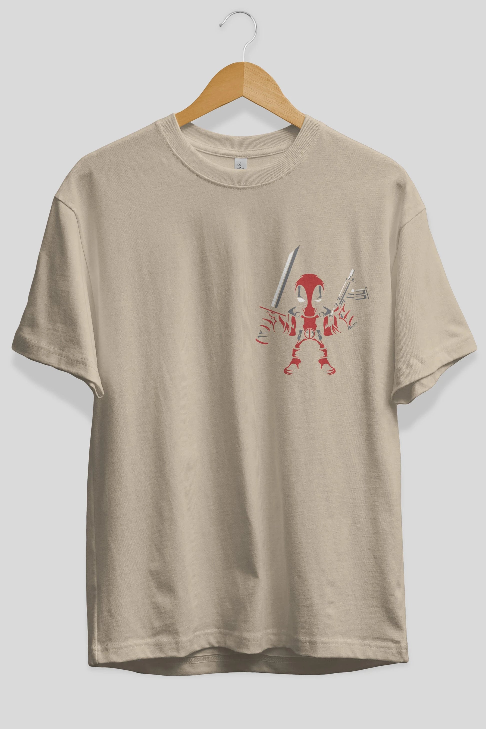 Deadpool (11) Ön Sol Baskılı Oversize t-shirt Erkek Kadın Unisex %100 Pamuk Bisiklet Yaka tişort
