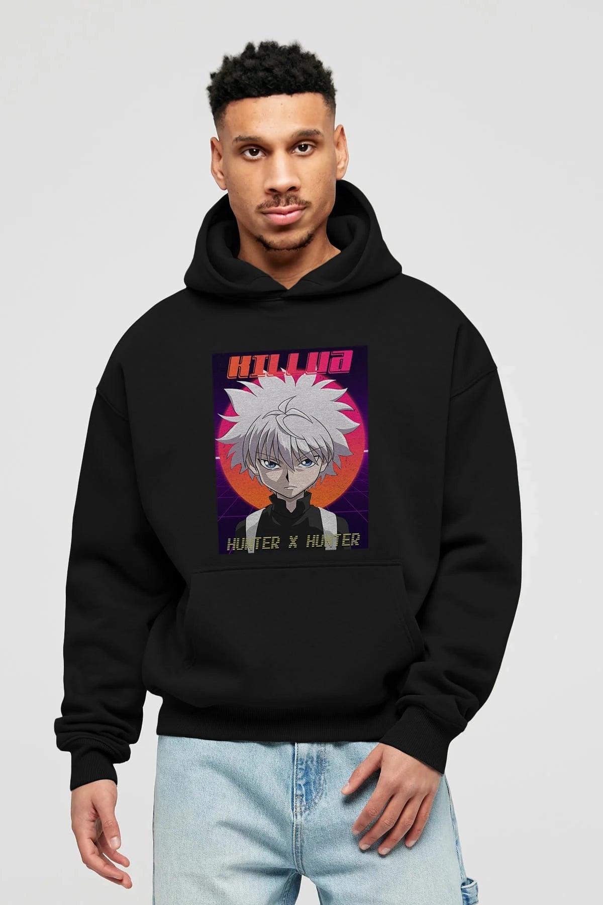 Killua Zoldyck 12 1 Anime Ön Baskılı Hoodie Oversize Kapüşonlu Sweatshirt Erkek Kadın Unisex
