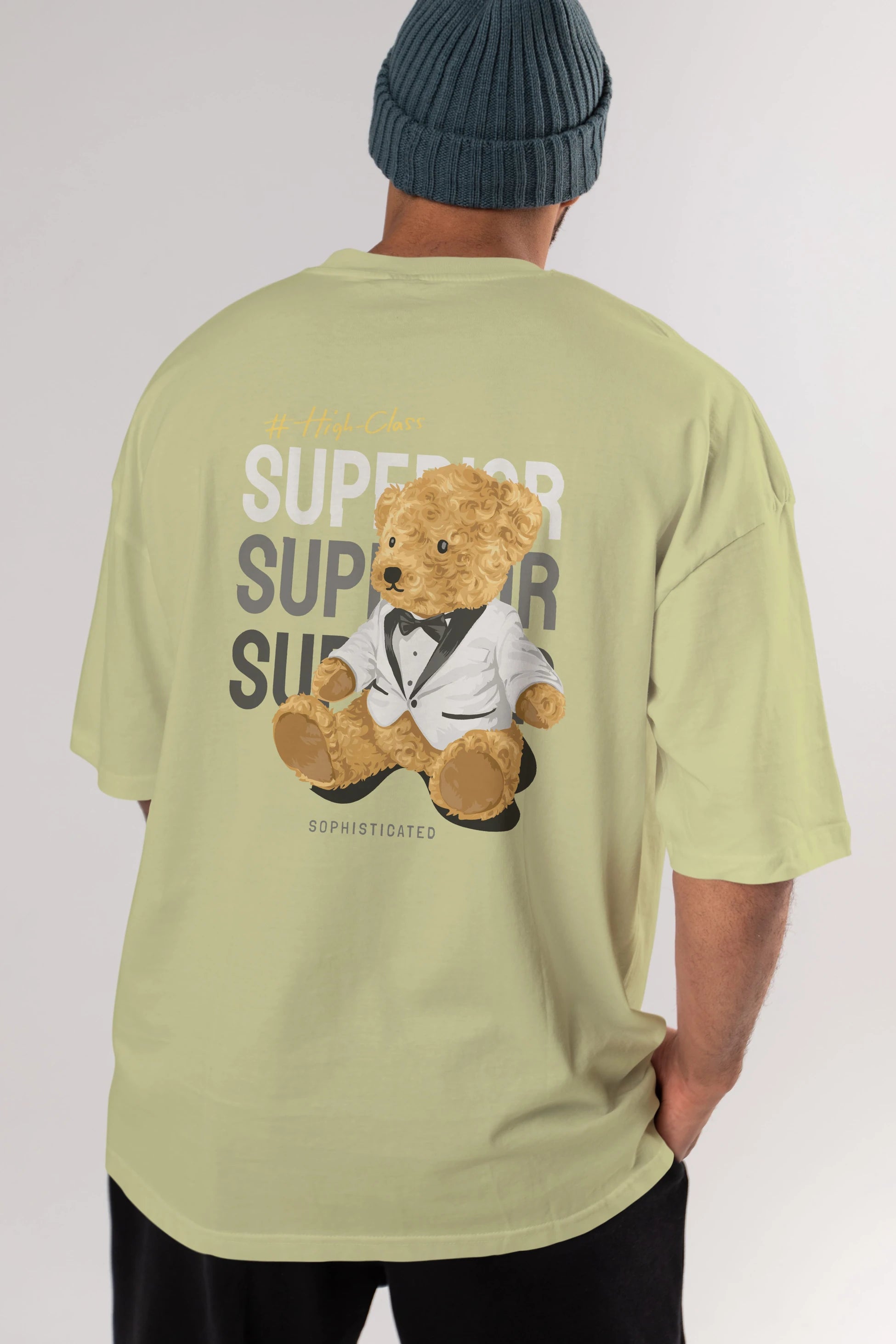 Teddy Bear Superior Arka Baskılı Oversize t-shirt Erkek Kadın Unisex %100 Pamuk