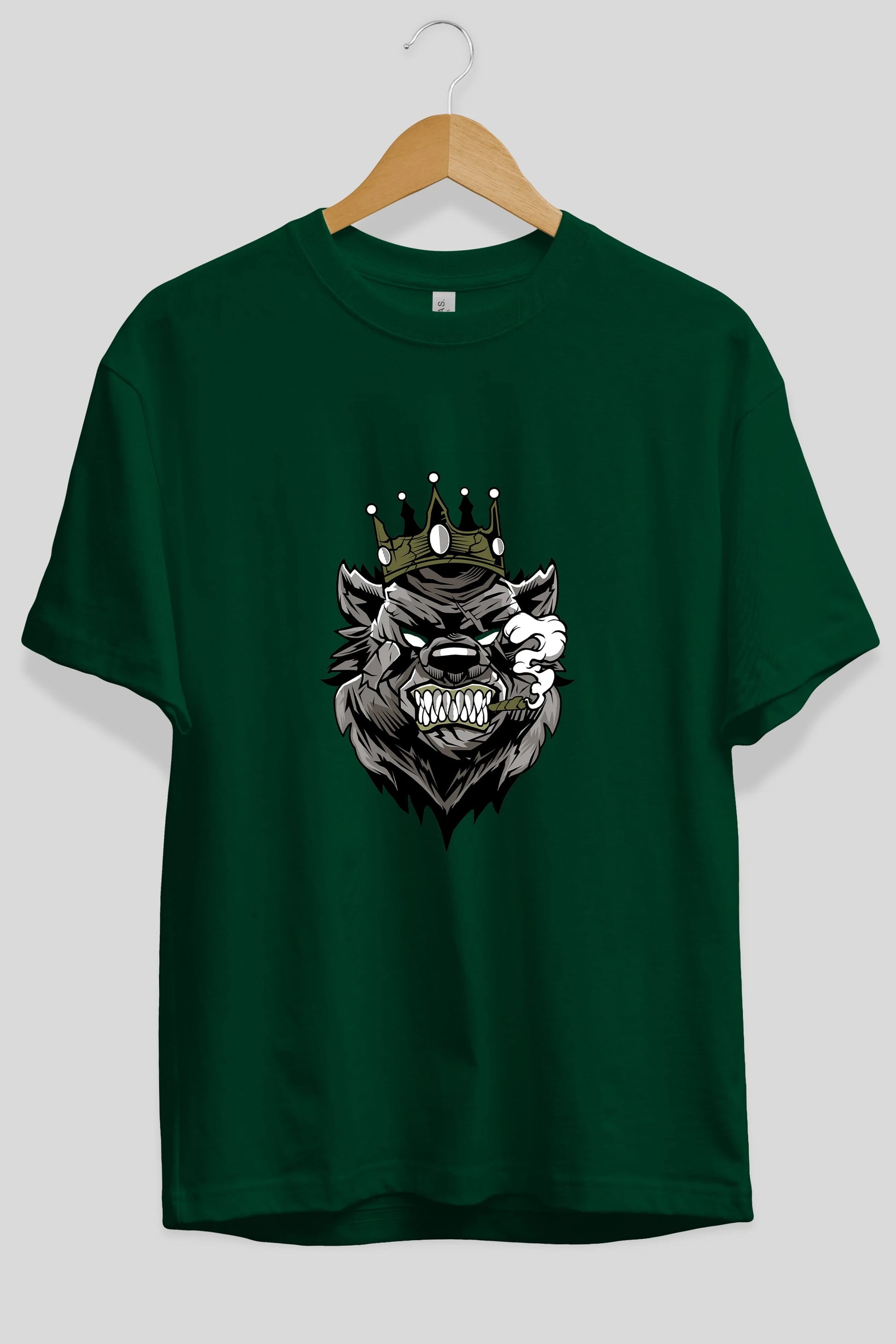 Bear King Ön Baskılı Oversize t-shirt Erkek Kadın Unisex %100 Pamuk tişort