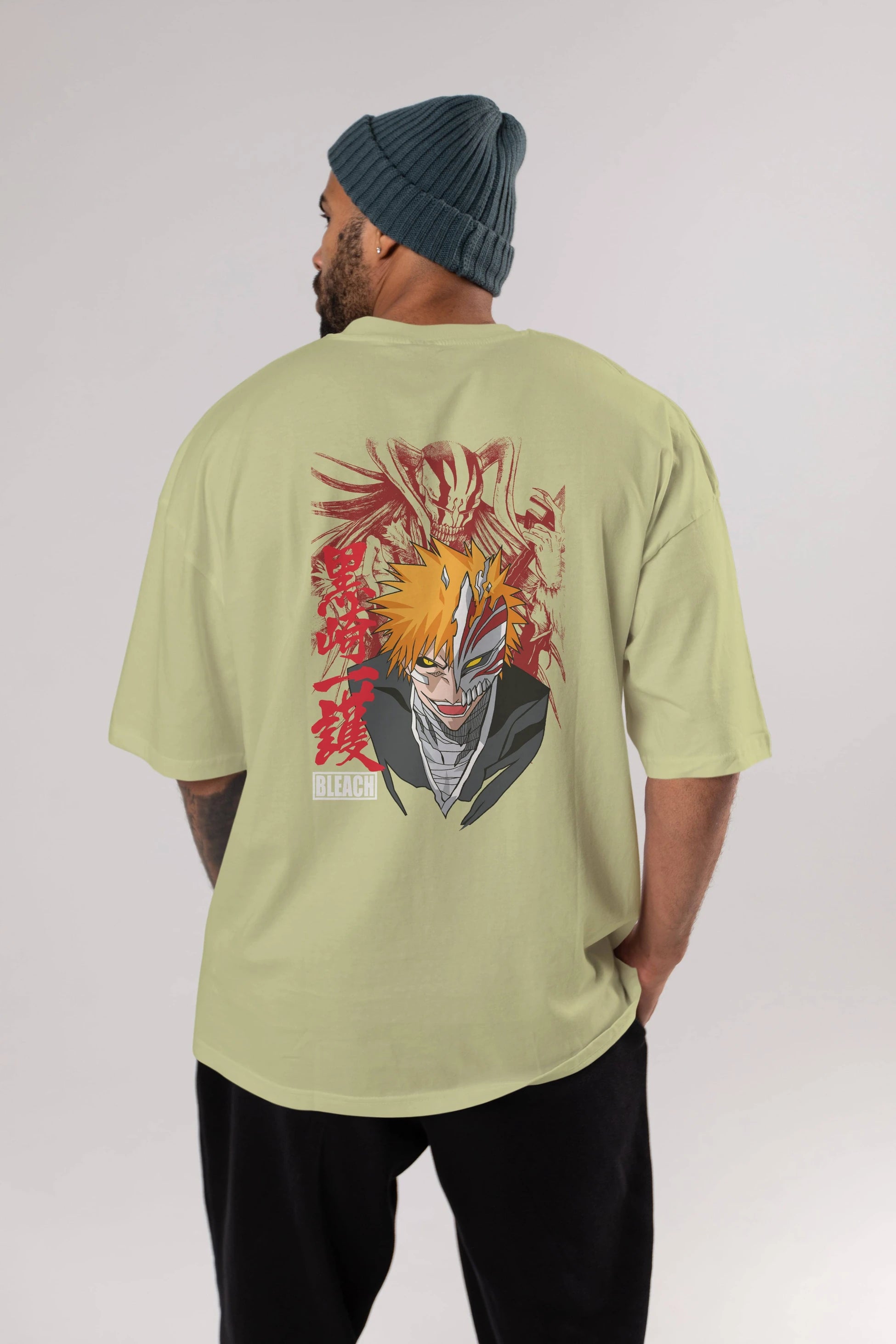 ICHIGO KUROSAKI VIZARD Anime Arka Baskılı Oversize t-shirt Erkek Kadın Unisex