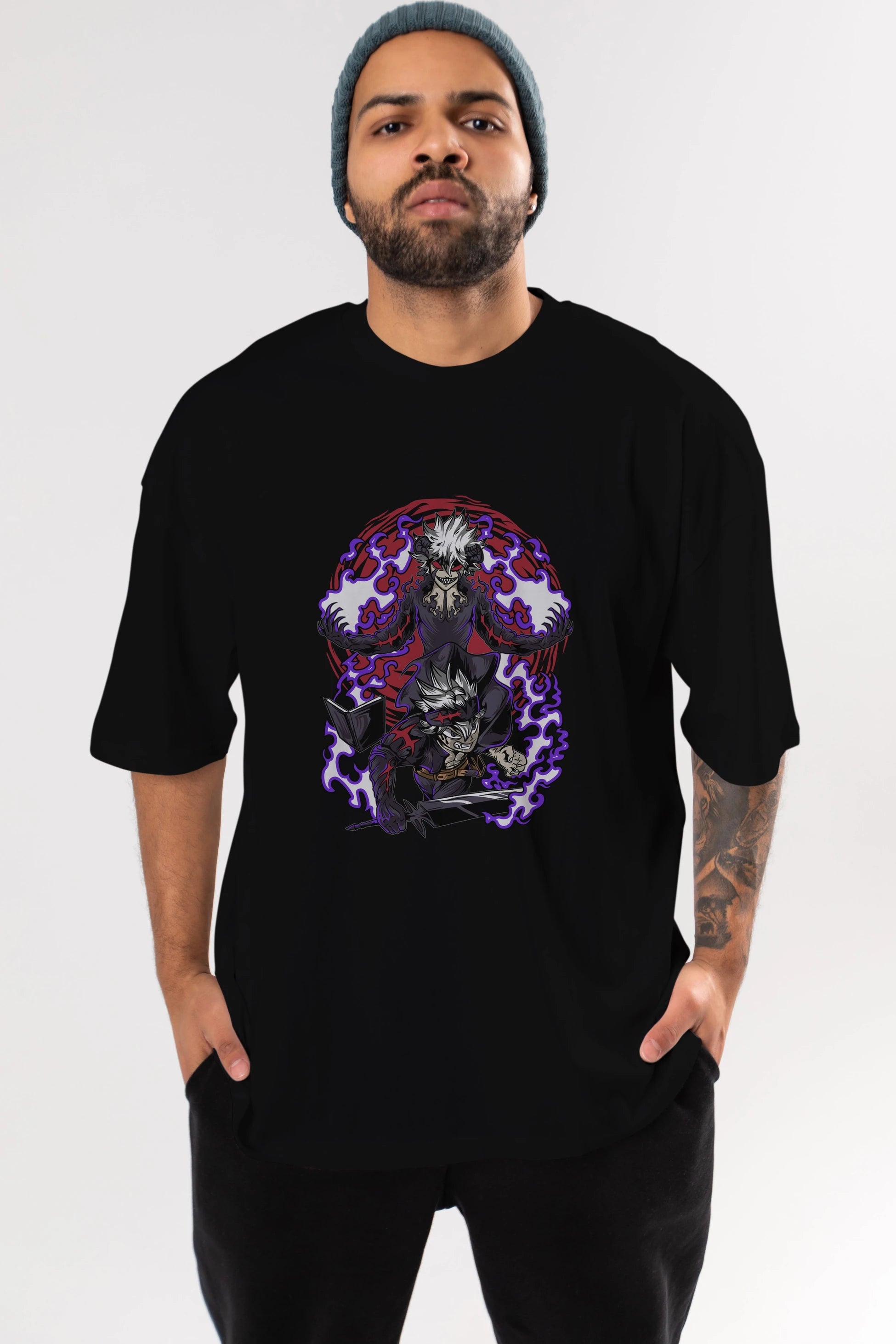 BLACK CLOVER DEVIL UNION Anime Ön Baskılı Oversize t-shirt %100 pamuk Erkek Kadın Unisex