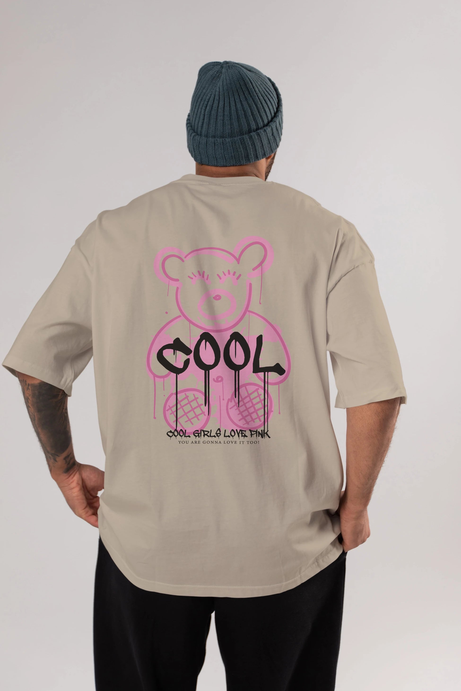 Cool Bear Arka Baskılı Oversize t-shirt Erkek Kadın Unisex