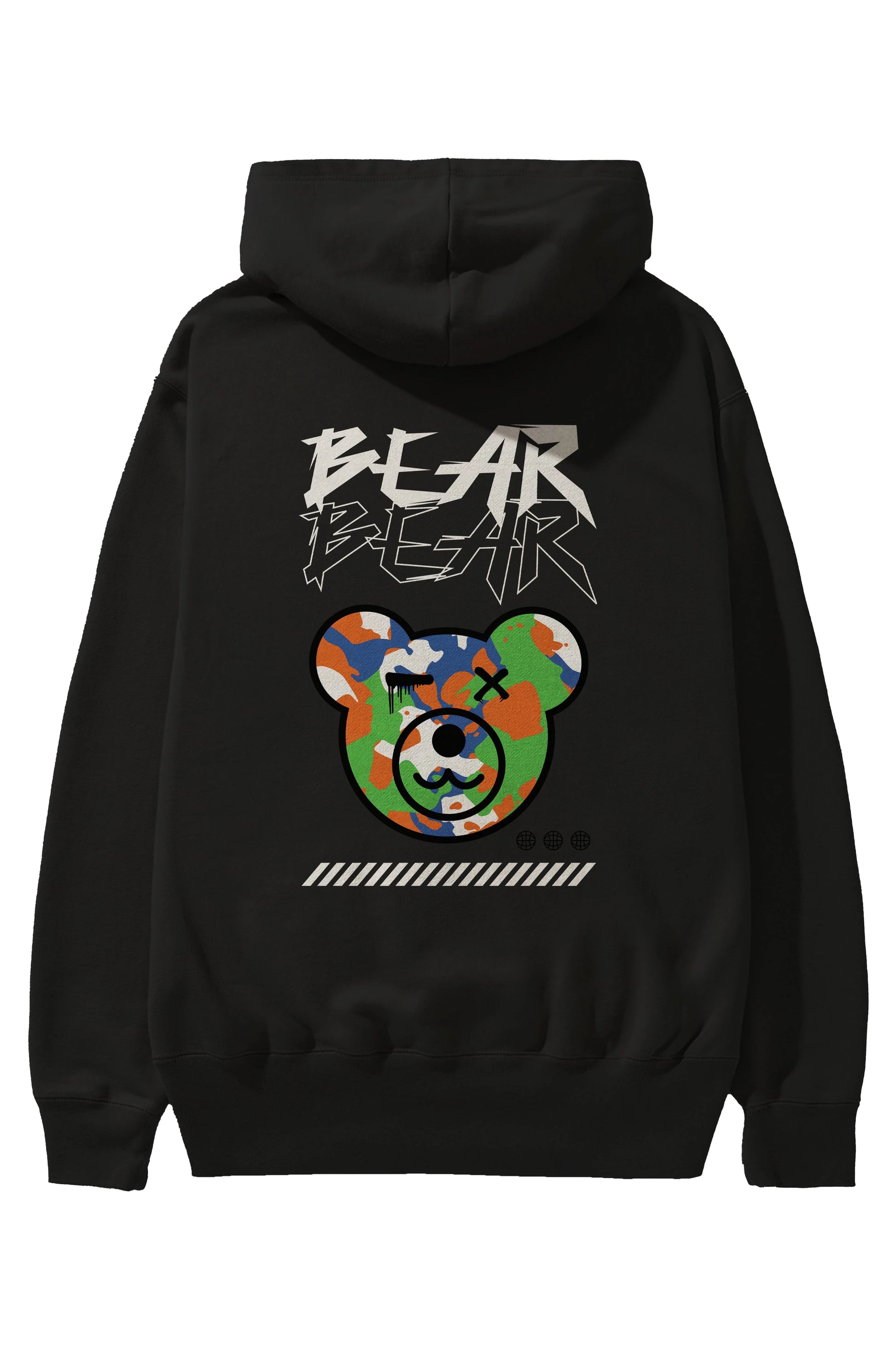 Bear Bear Arka Baskılı Hoodie Oversize Kapüşonlu Sweatshirt Erkek Kadın Unisex