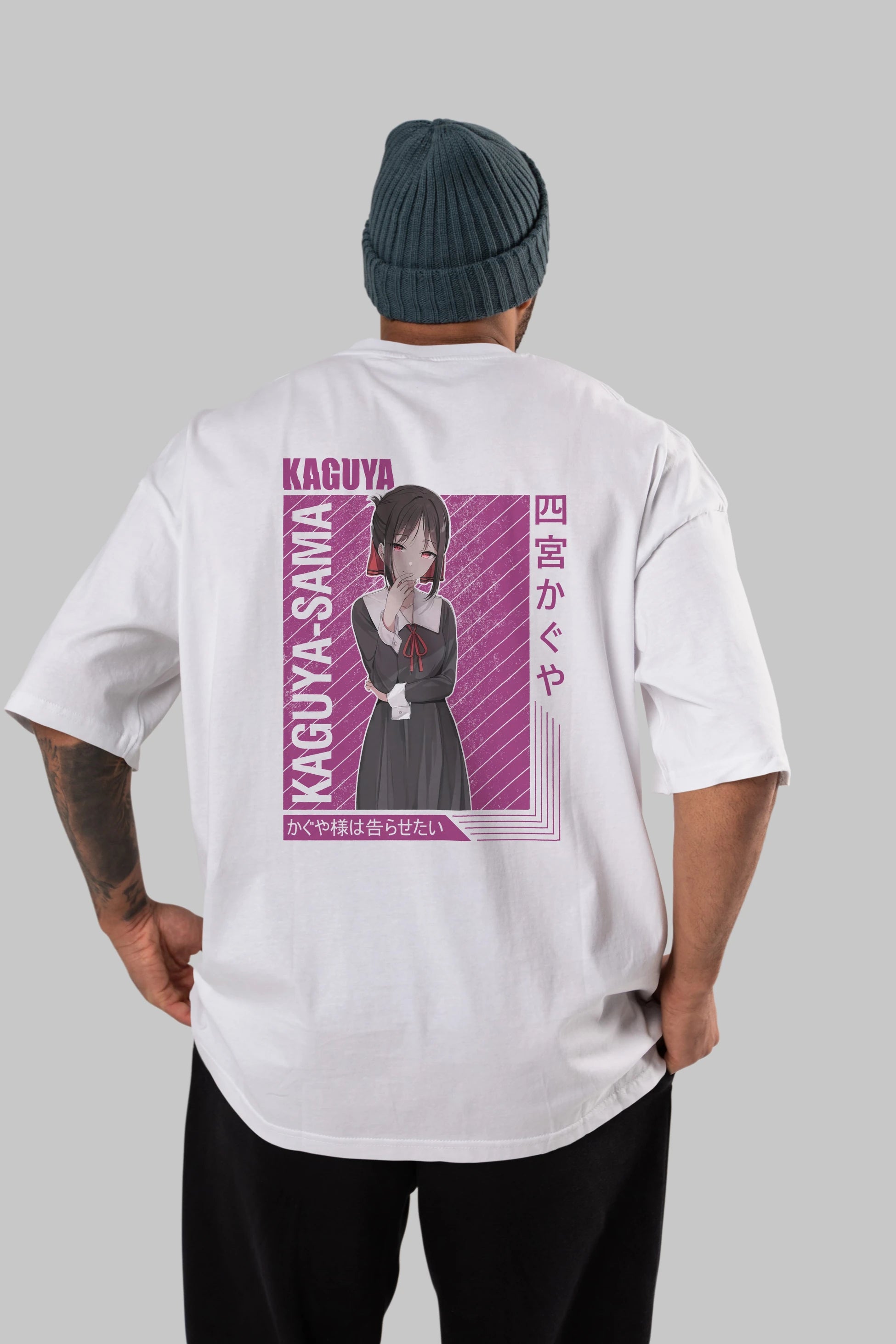 Kaguya Shinomiya 4 1 Anime Arka Baskılı Oversize t-shirt Erkek Kadın Unisex