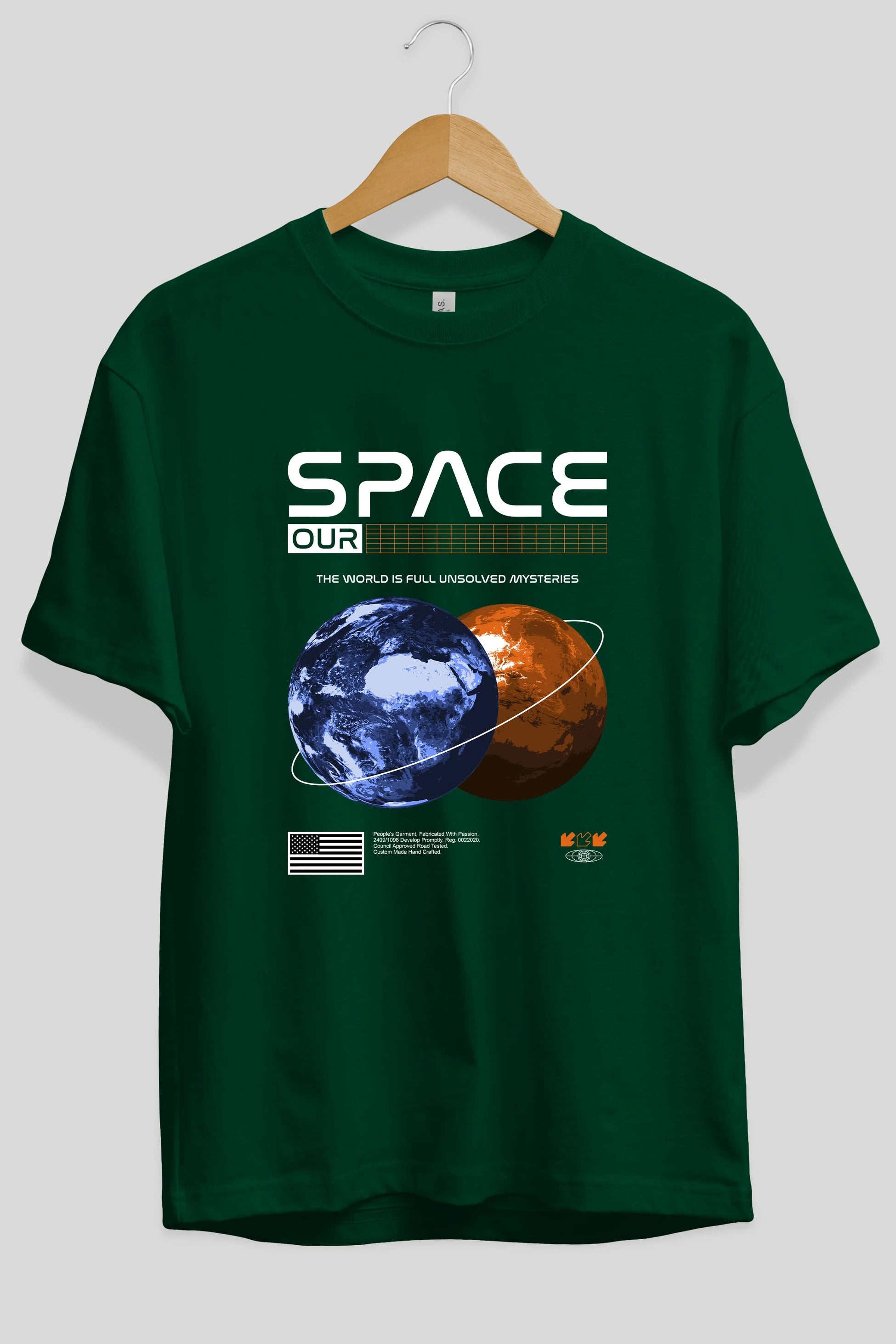 Space Our Ön Baskılı Oversize t-shirt Erkek Kadın Unisex