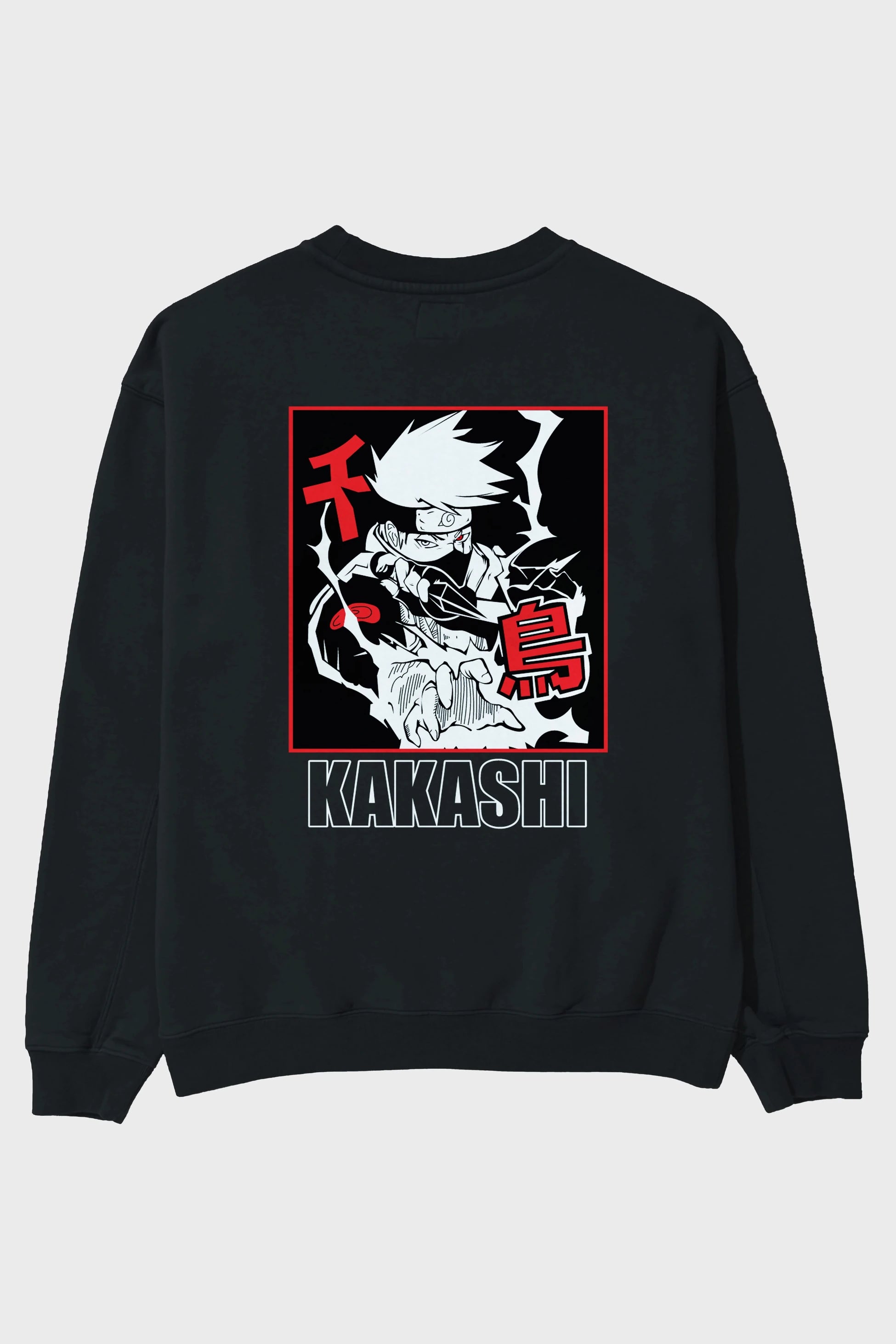KAKASHI HATAKE NARUTO Anime Arka Baskılı Oversize Sweatshirt Erkek Kadın Unisex