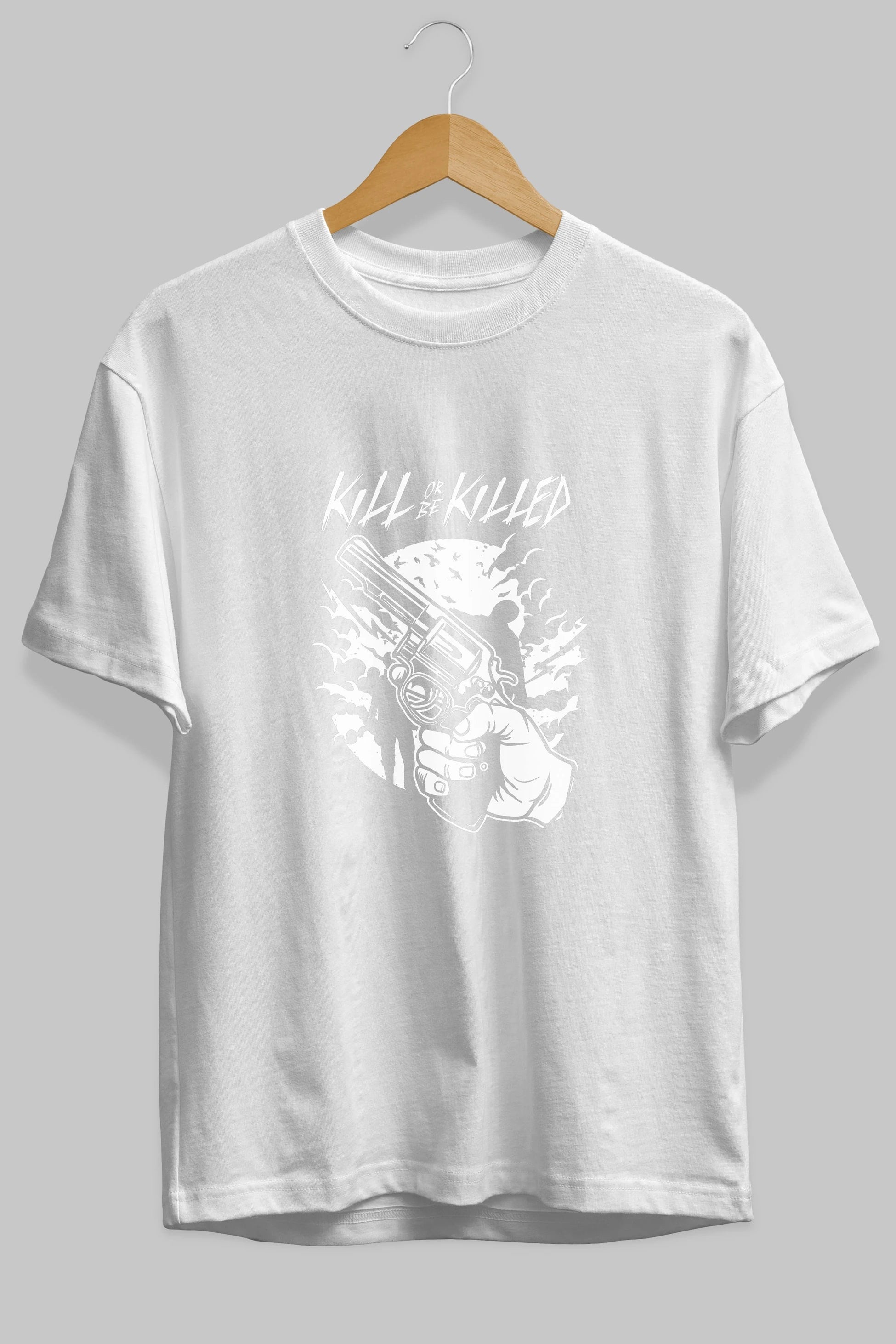 Zombie Shooter Ön Baskılı Oversize t-shirt Erkek Kadın Unisex %100 Pamuk tişort
