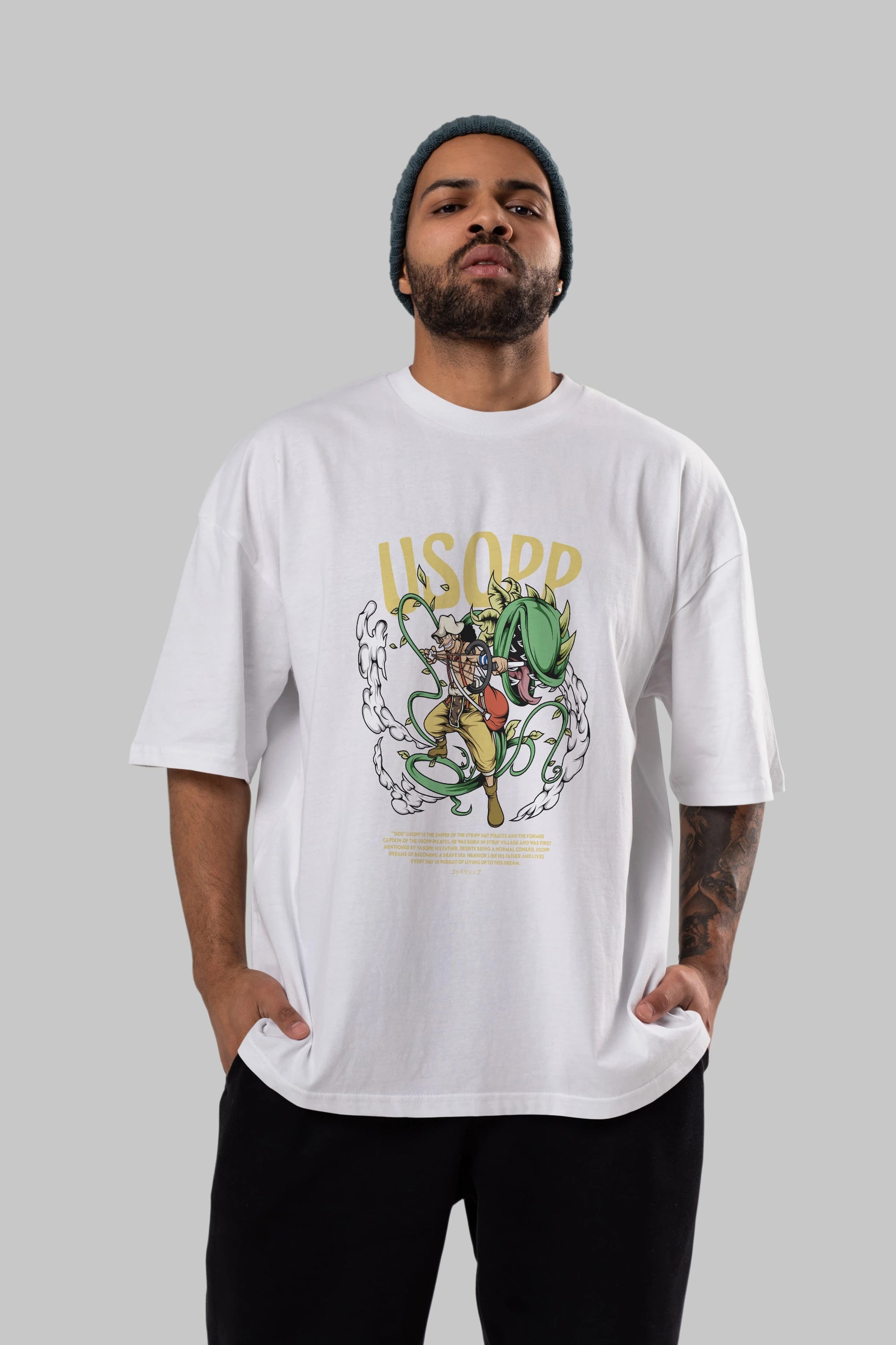 Usopp Anime Ön Baskılı Oversize t-shirt %100 pamuk Erkek Kadın Unisex