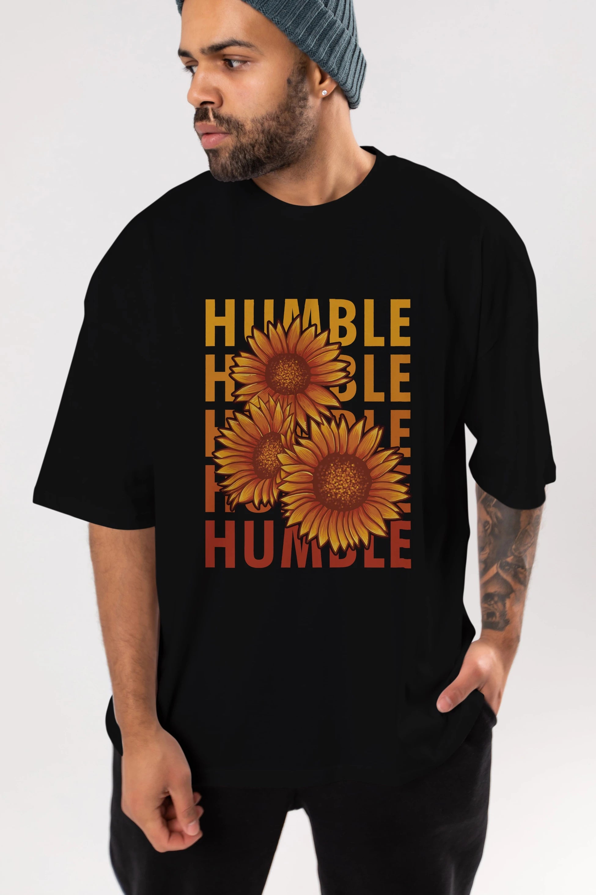 Humble 2 Ön Baskılı Oversize t-shirt Erkek Kadın Unisex