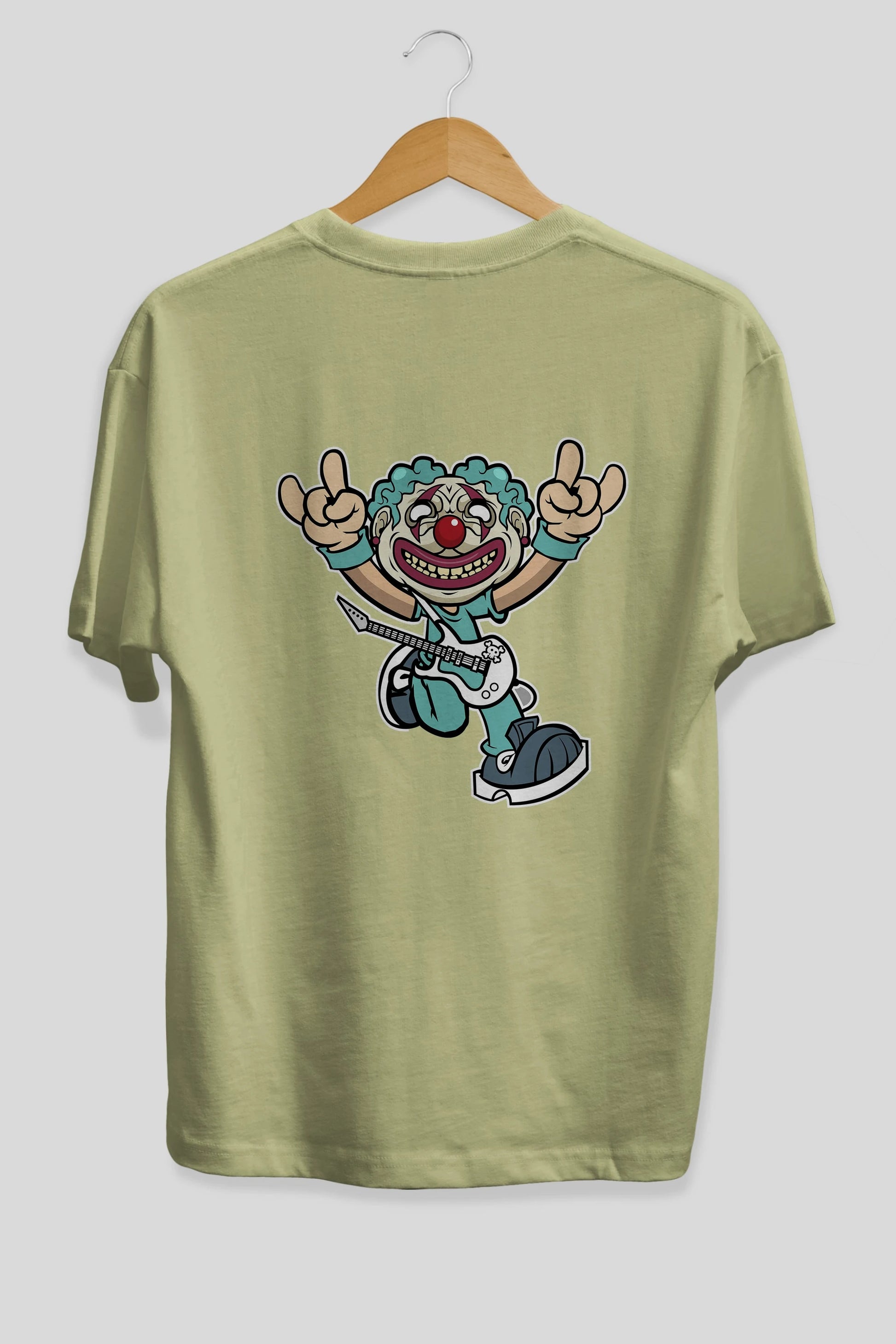 Clown Punk Arka Baskılı Oversize t-shirt Erkek Kadın Unisex %100 Pamuk tişort