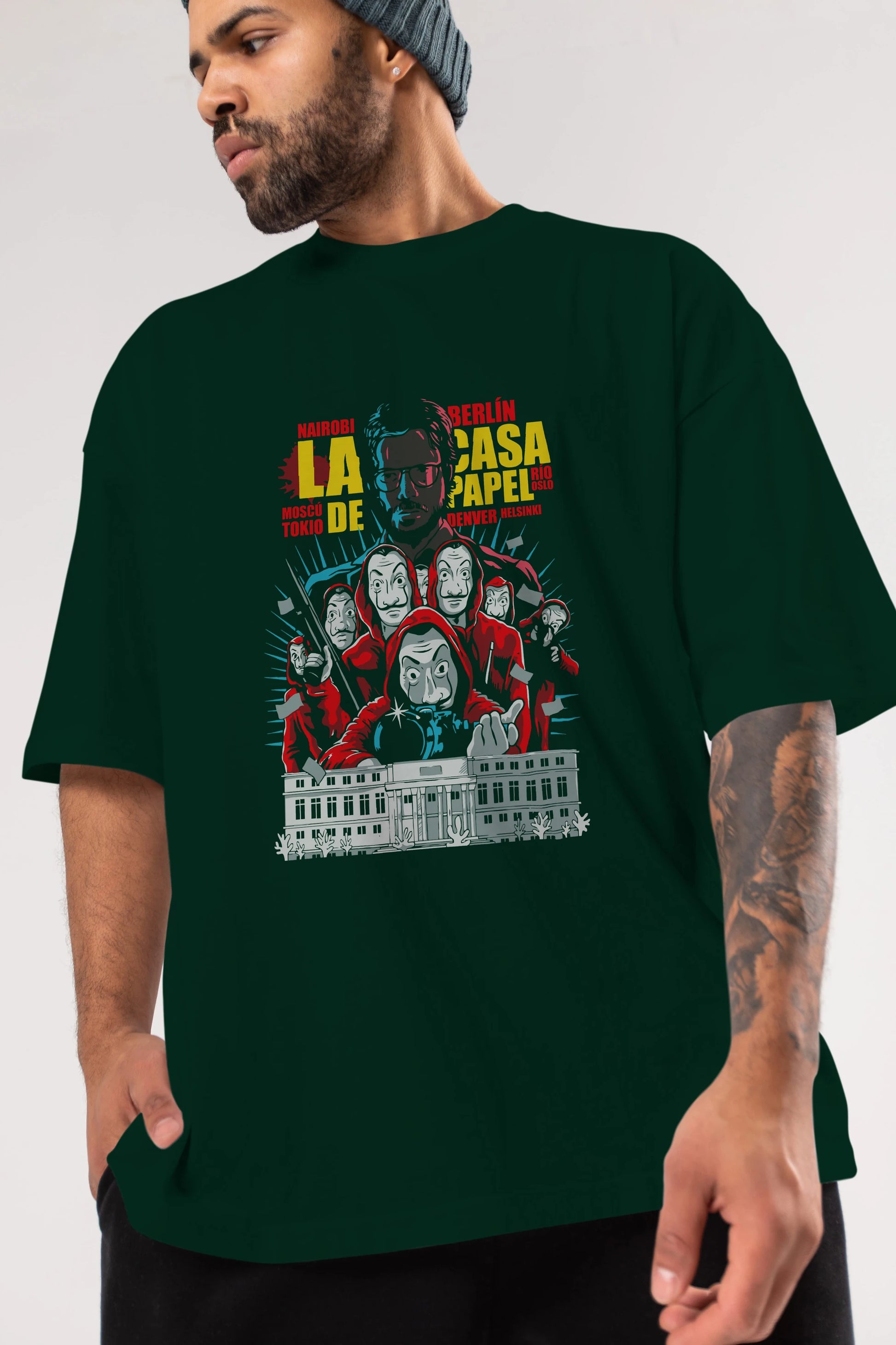 La Casa De Papel (6) Ön Baskılı Oversize t-shirt Erkek Kadın Unisex %100 Pamuk Bisiklet Yaka tişort