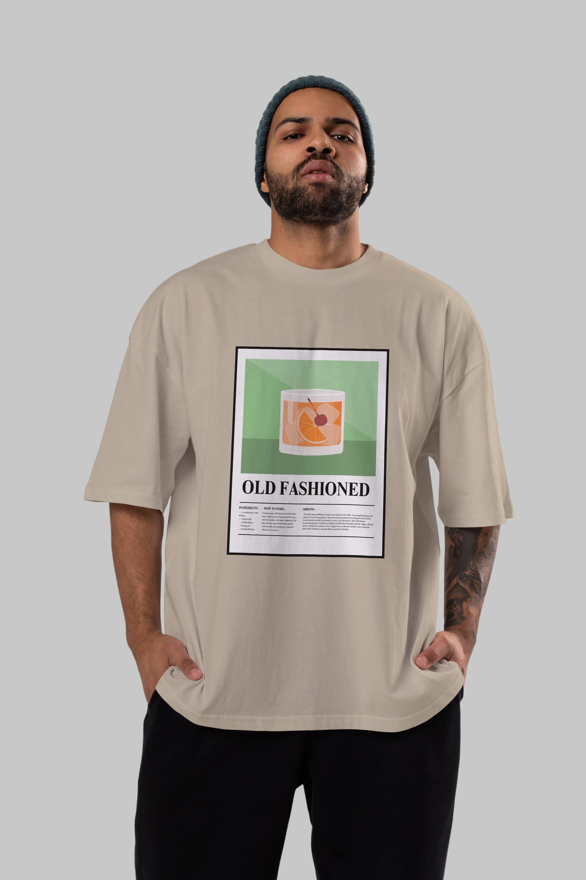 Old Fashioned Ön Baskılı Oversize t-shirt Erkek Kadın Unisex %100 Pamuk Bisiklet Yaka tişort