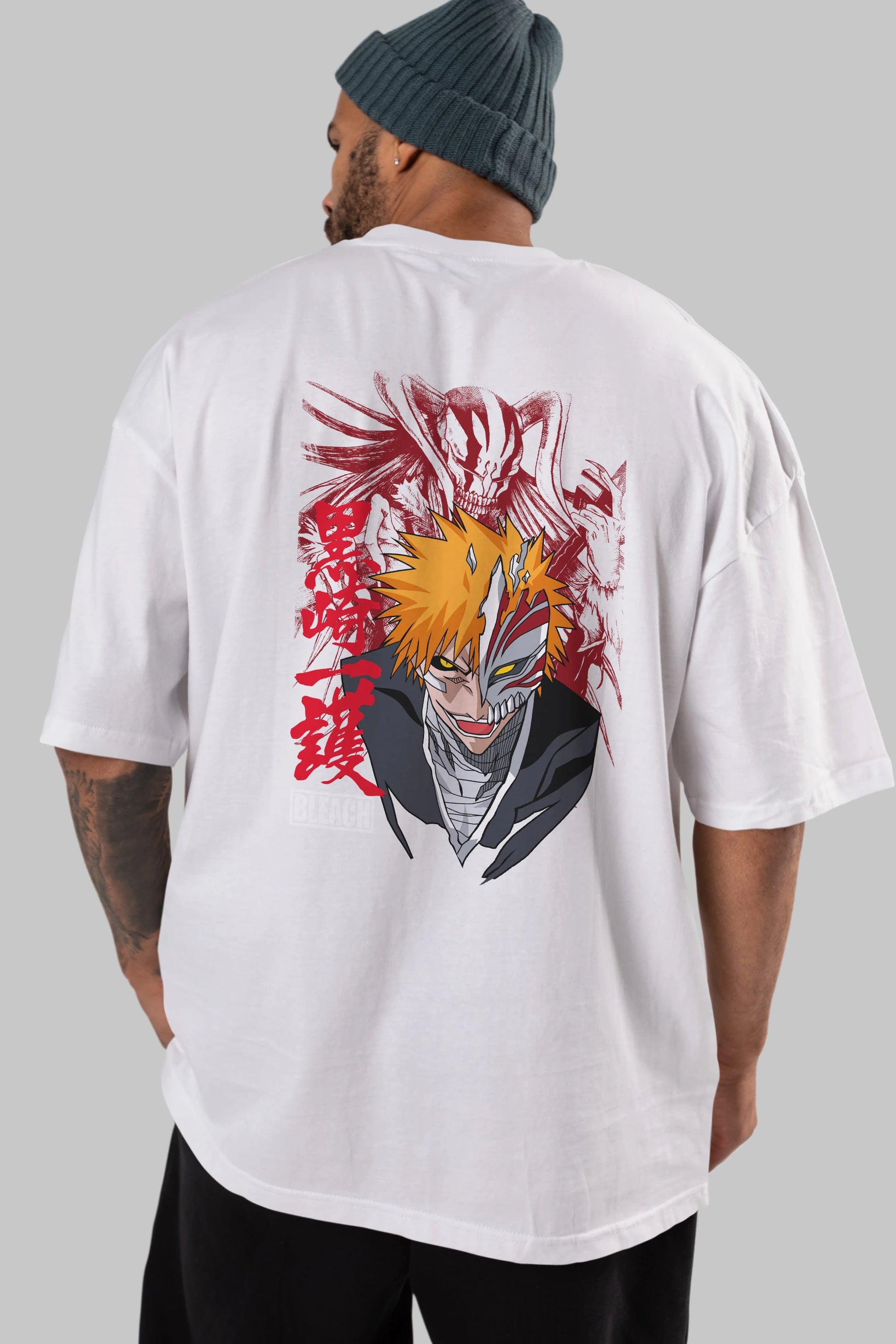 ICHIGO KUROSAKI VIZARD Anime Arka Baskılı Oversize t-shirt Erkek Kadın Unisex