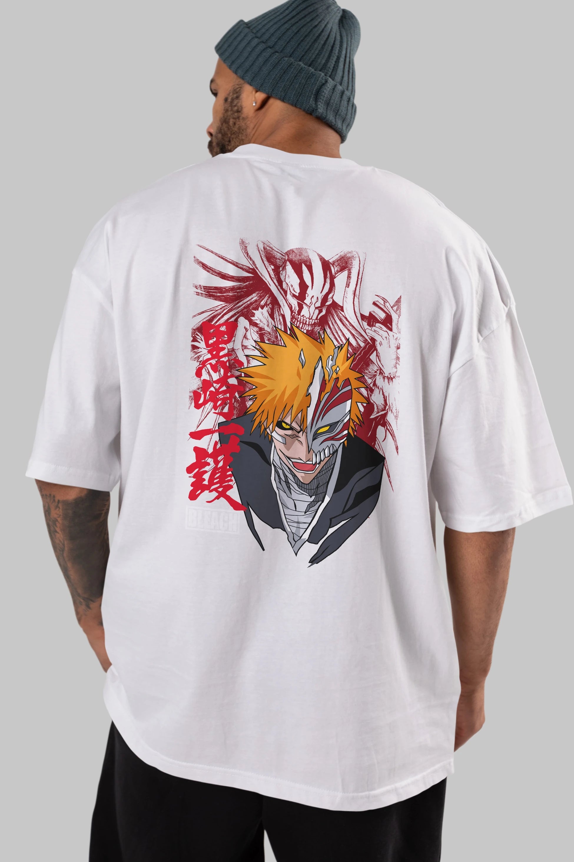 ICHIGO KUROSAKI VIZARD Anime Arka Baskılı Oversize t-shirt Erkek Kadın Unisex