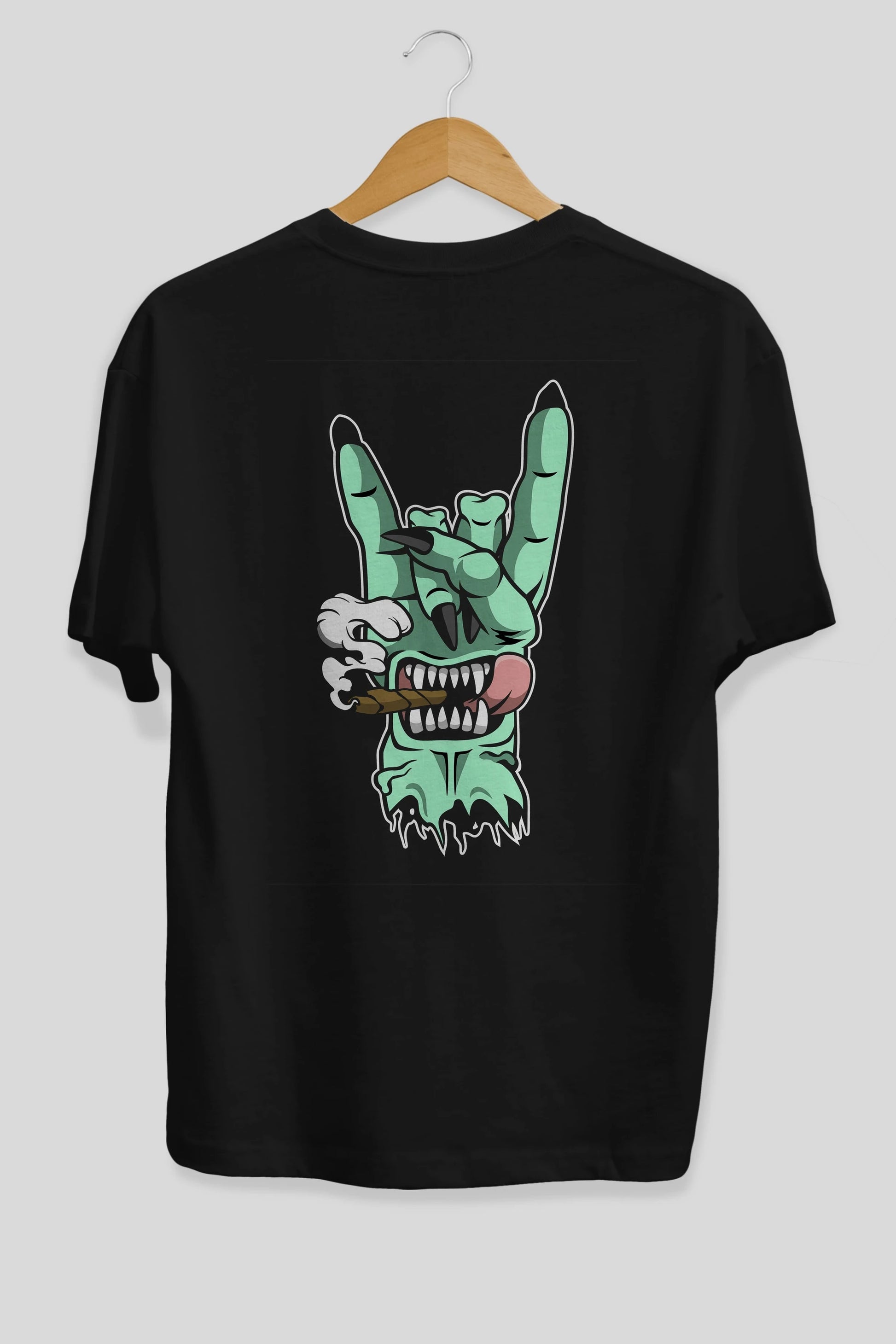 Metal Sign Arka Baskılı Oversize t-shirt Erkek Kadın Unisex %100 Pamuk tişort