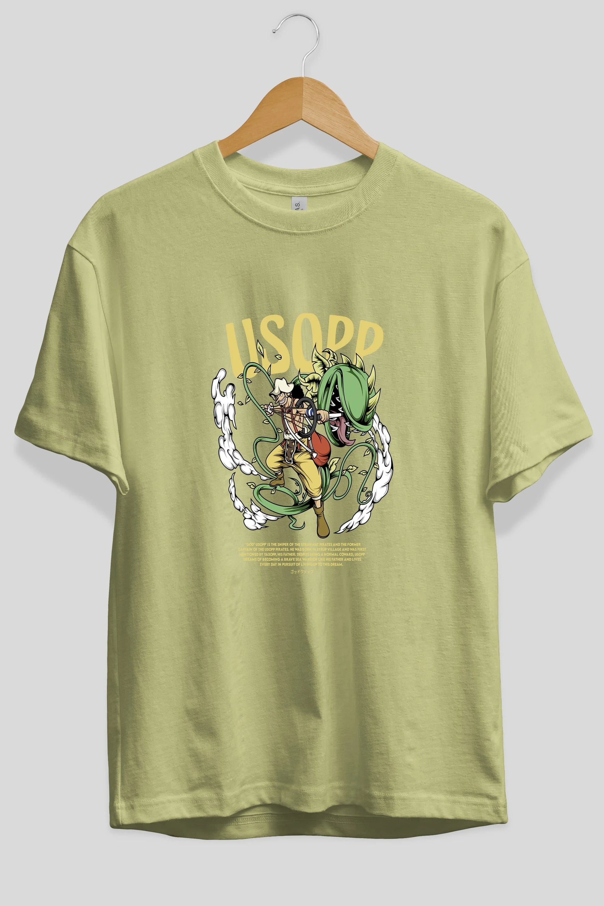 Usopp Anime Ön Baskılı Oversize t-shirt %100 pamuk Erkek Kadın Unisex