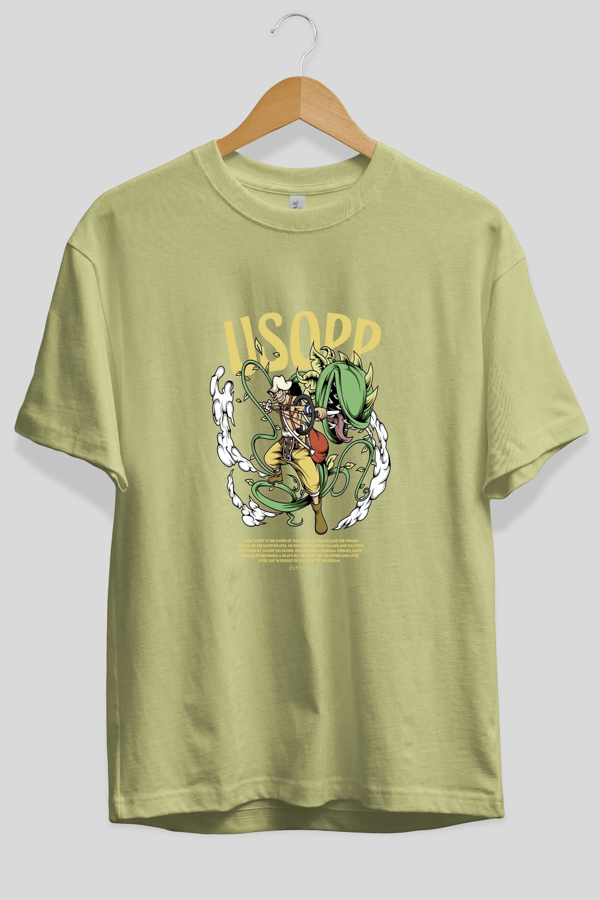 Usopp Anime Ön Baskılı Oversize t-shirt %100 pamuk Erkek Kadın Unisex