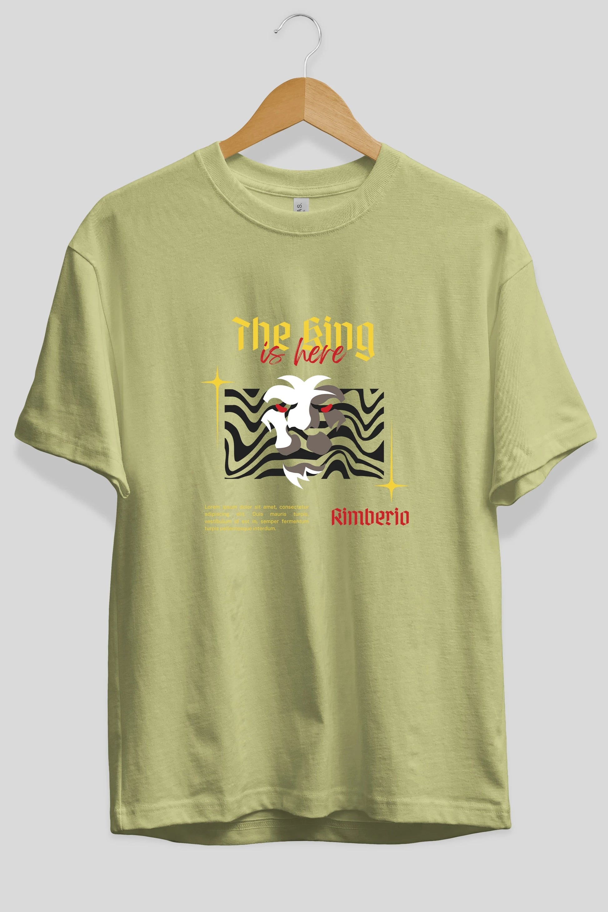 The King is Here Yazılı Ön Baskılı Oversize t-shirt Erkek Kadın Unisex