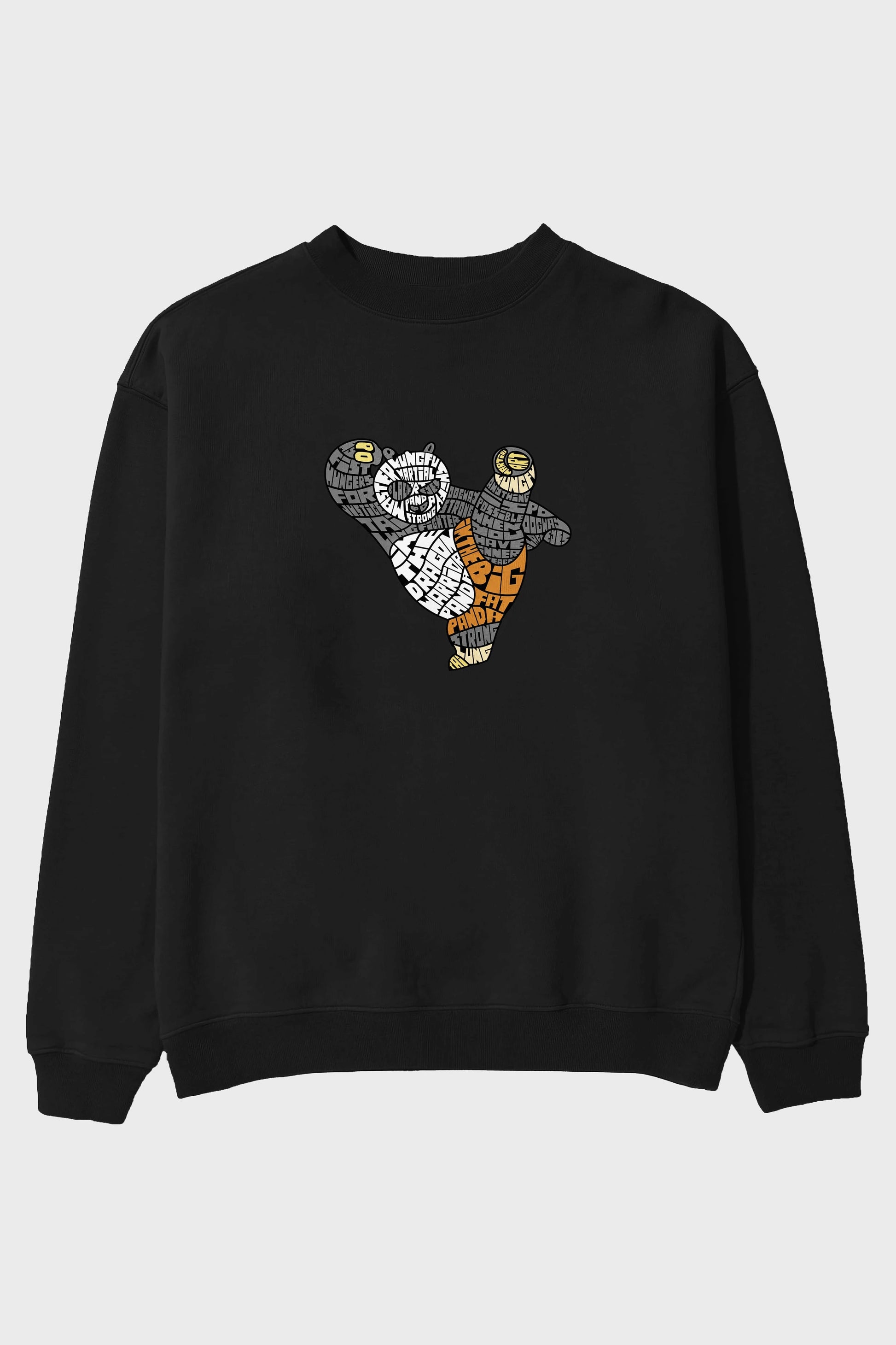 Warrior Panda Ön Baskılı Oversize Sweatshirt Erkek Kadın Unisex