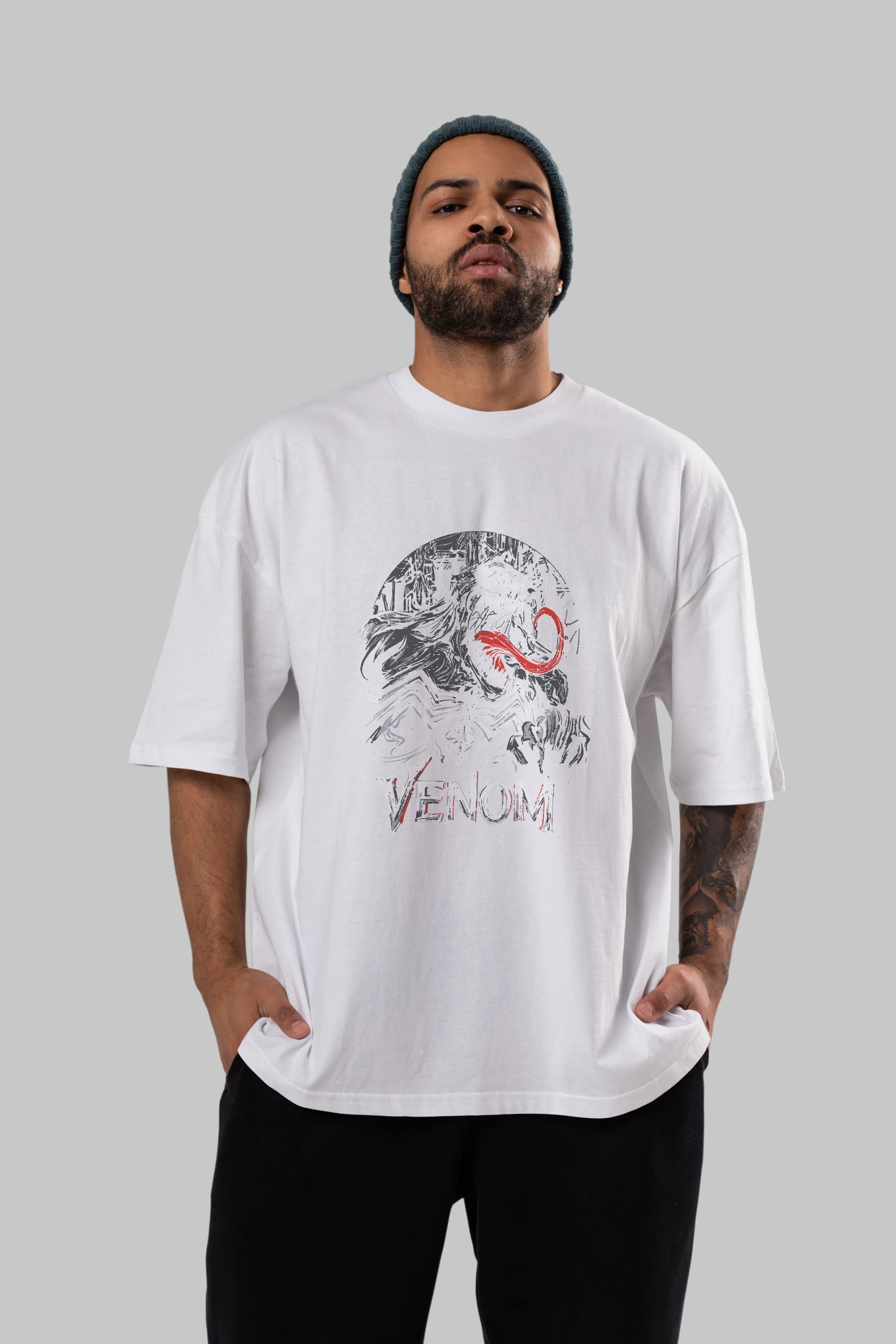 Venom (13) Ön Baskılı Oversize t-shirt Erkek Kadın Unisex %100 Pamuk Bisiklet Yaka tişort