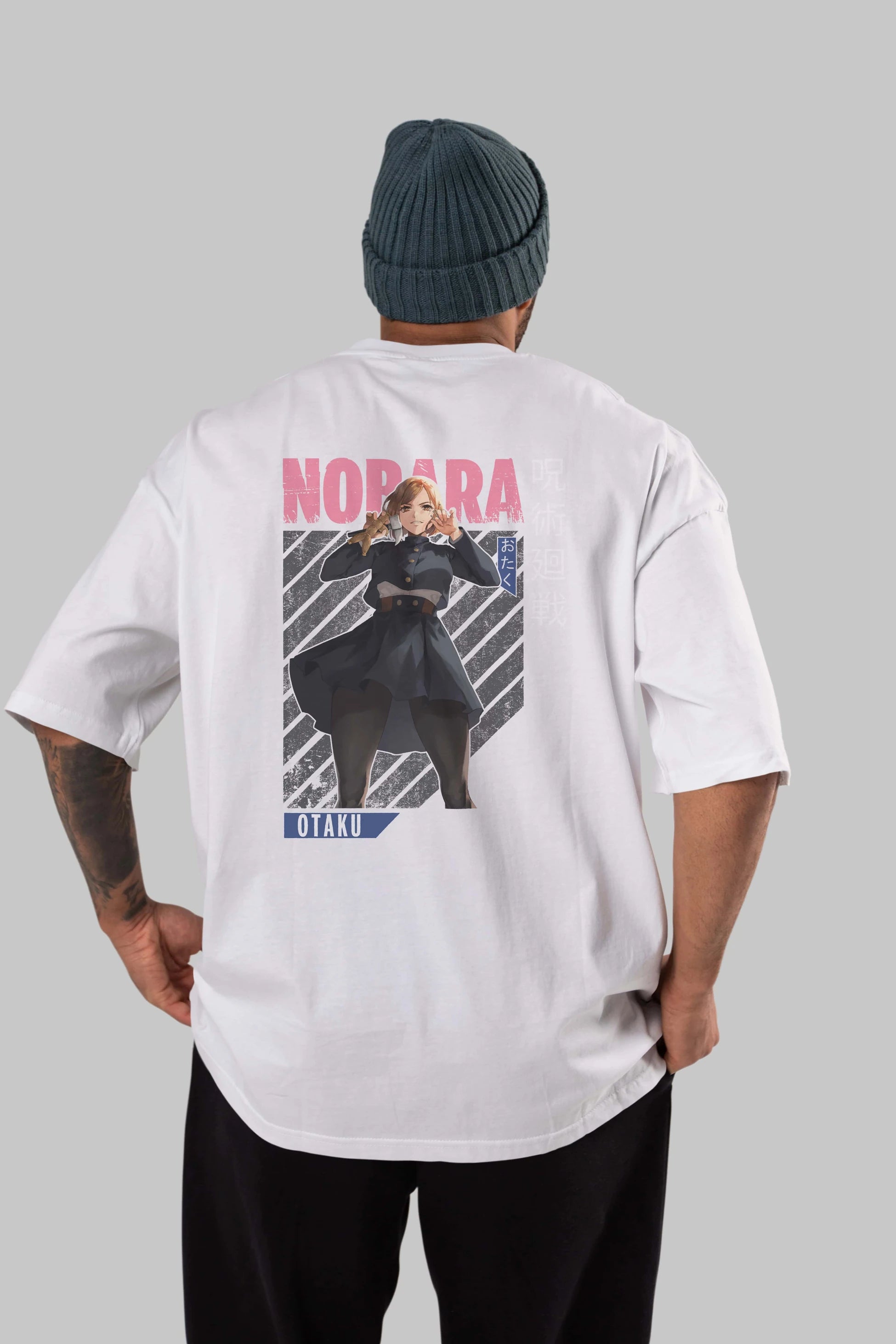 Nobara Kugisaki 4 Anime Arka Baskılı Oversize t-shirt Erkek Kadın Unisex