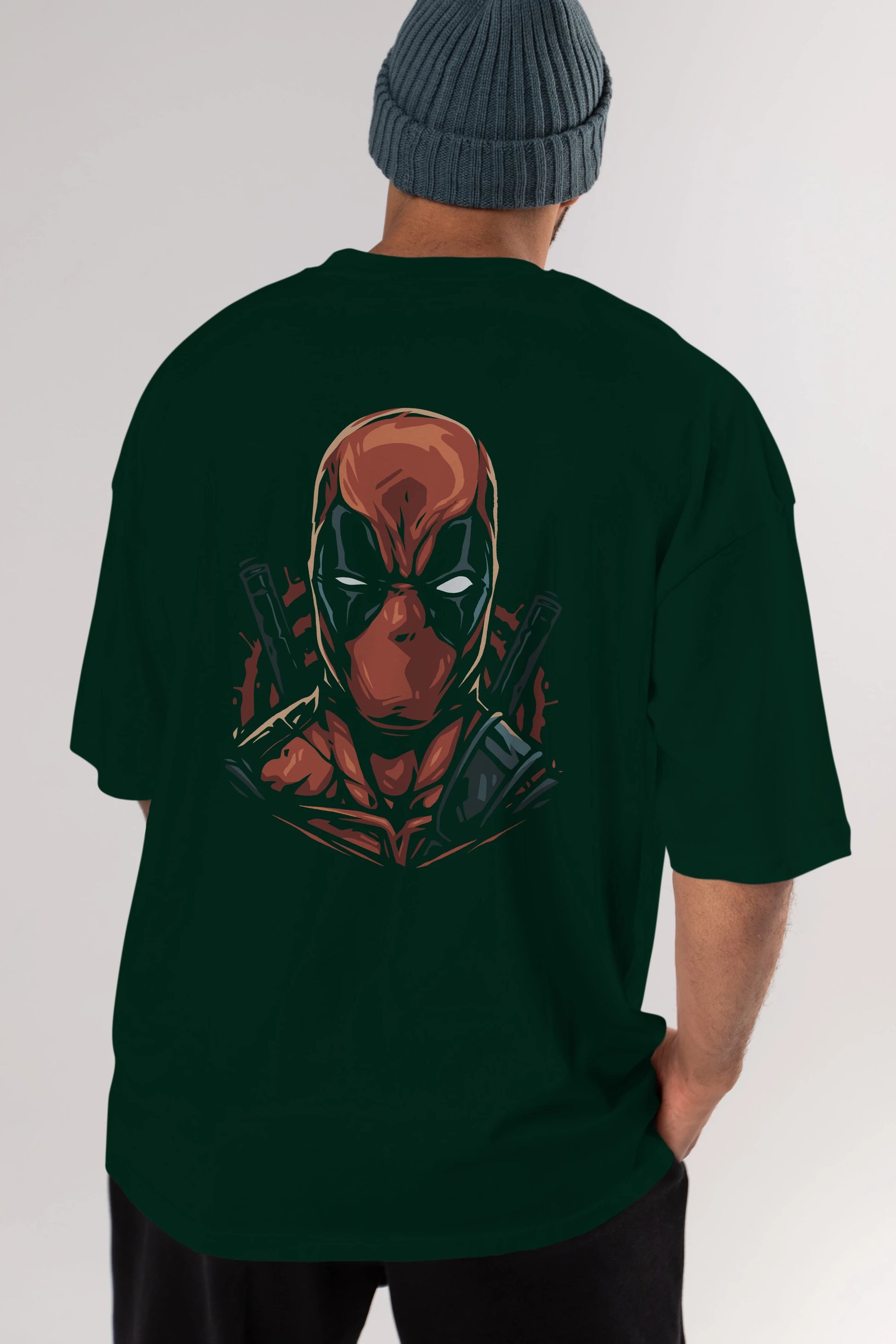 Deadpool (10) Arka Baskılı Oversize t-shirt Erkek Kadın Unisex %100 Pamuk Bisiklet Yaka tişort