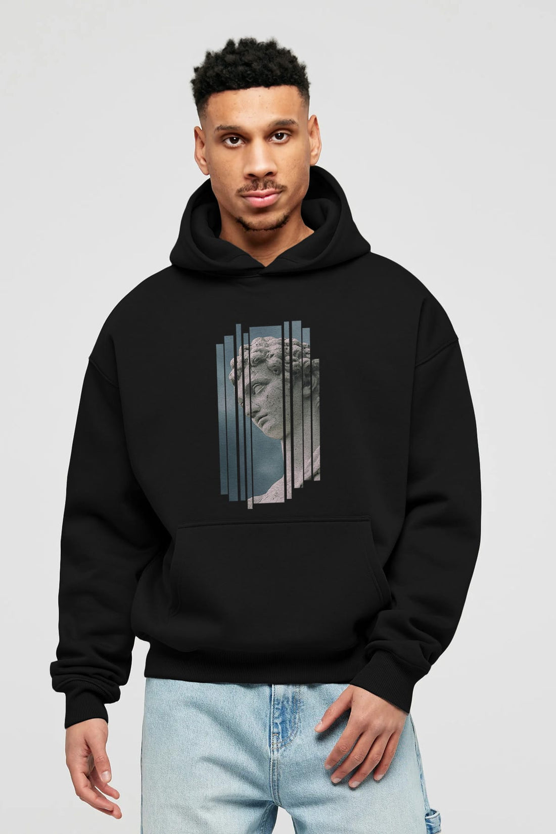 Aesthetic Sculpture Art Ön Baskılı Oversize Hoodie Kapüşonlu Sweatshirt Erkek Kadın Unisex