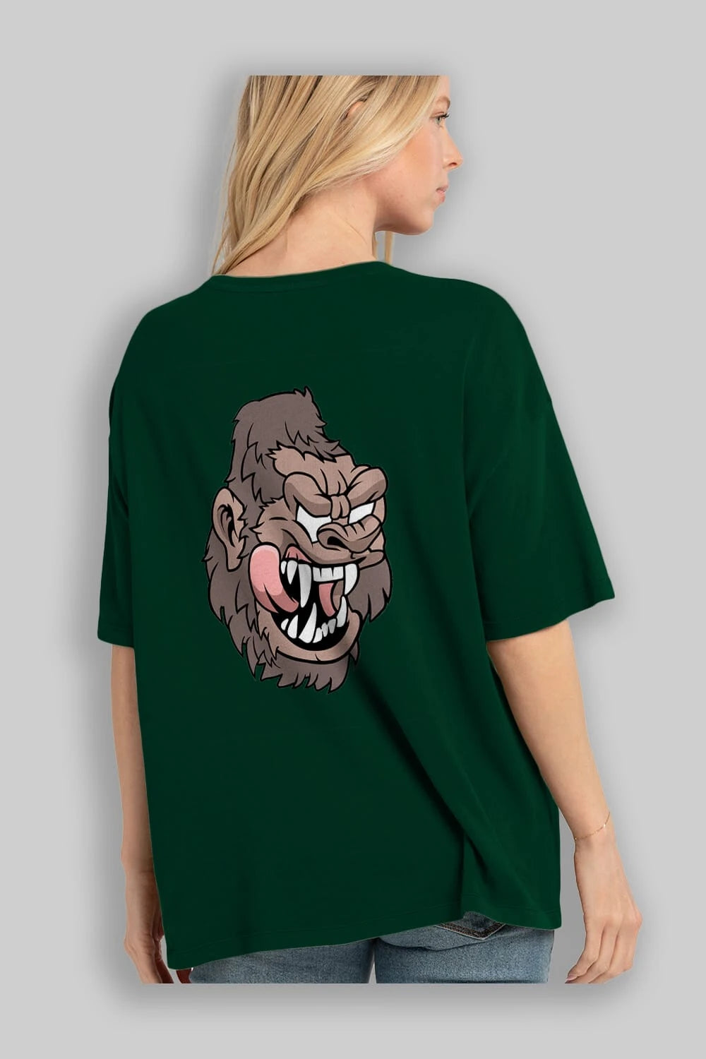 Big Gorilla Arka Baskılı Oversize t-shirt Erkek Kadın Unisex %100 Pamuk tişort