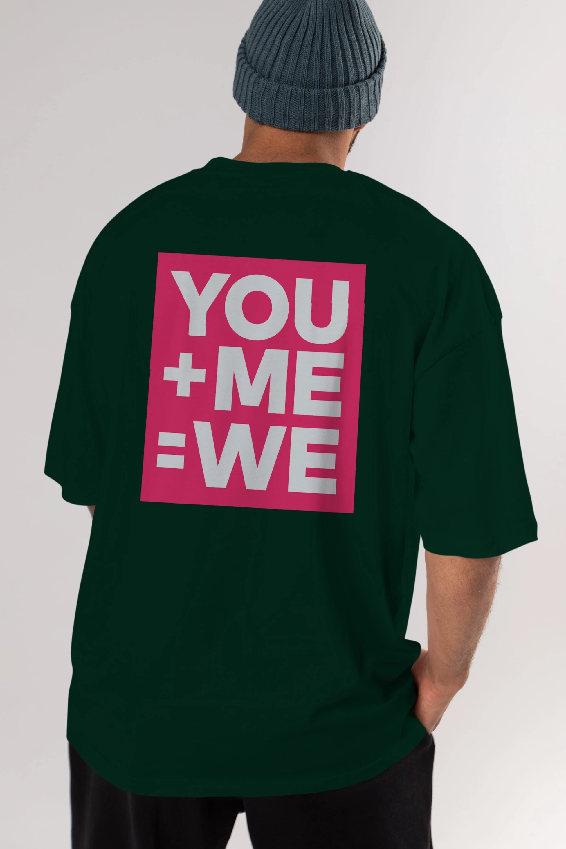 You Me We Yazılı Arka Baskılı Oversize t-shirt Erkek Kadın Unisex