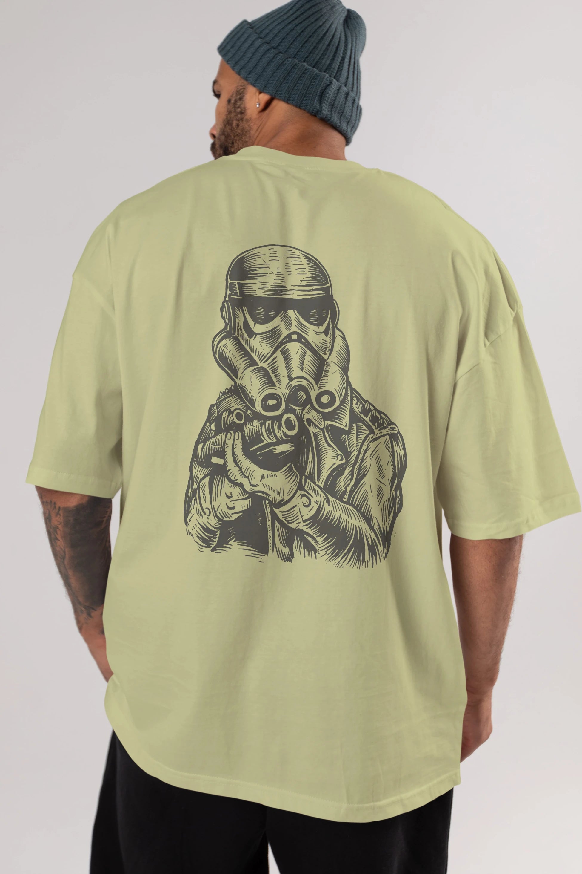 Punktrooper Arka Baskılı Oversize t-shirt Erkek Kadın Unisex %100 Pamuk