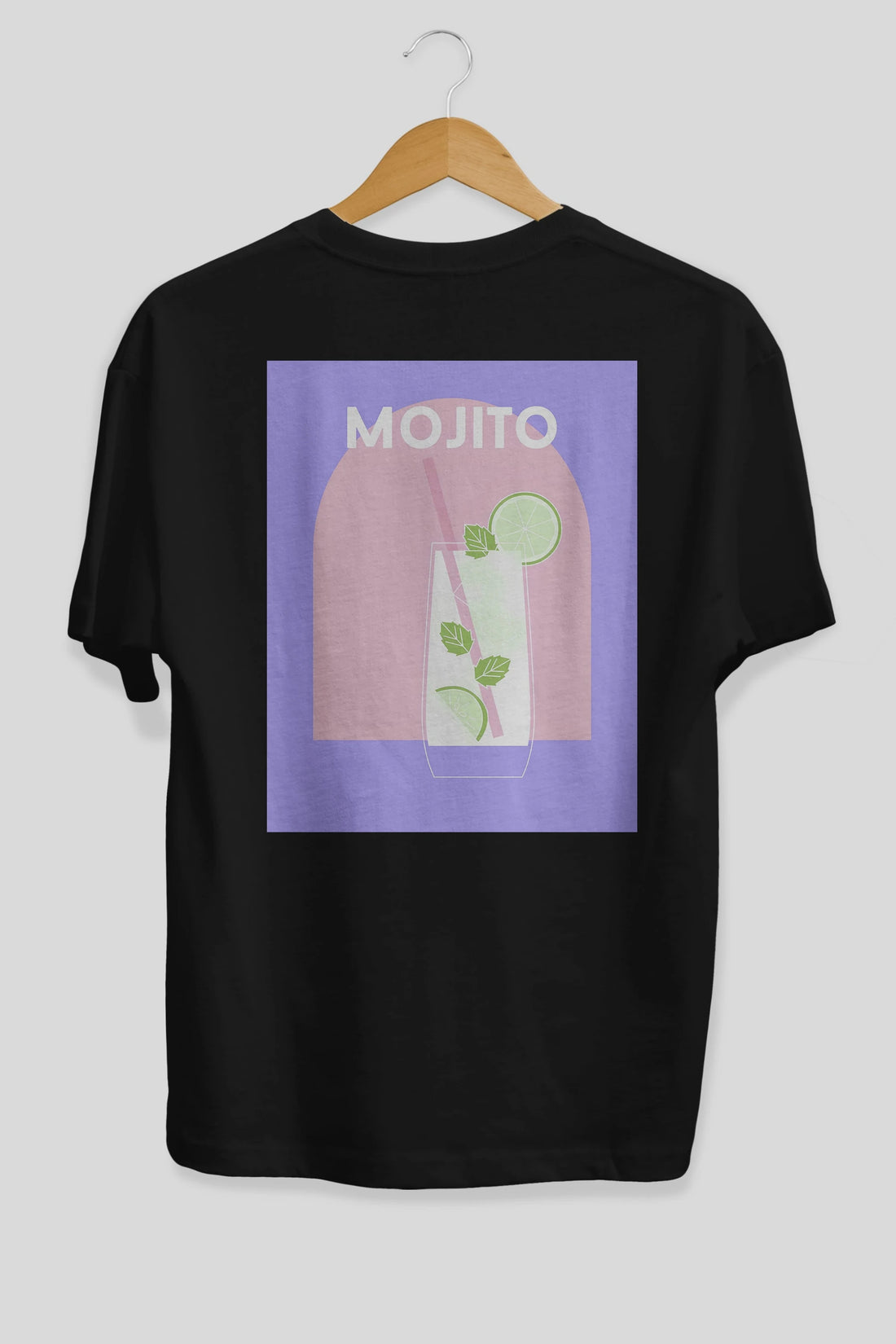 Mojito 2 Arka Baskılı Oversize t-shirt Erkek Kadın Unisex %100 Pamuk Bisiklet Yaka tişort