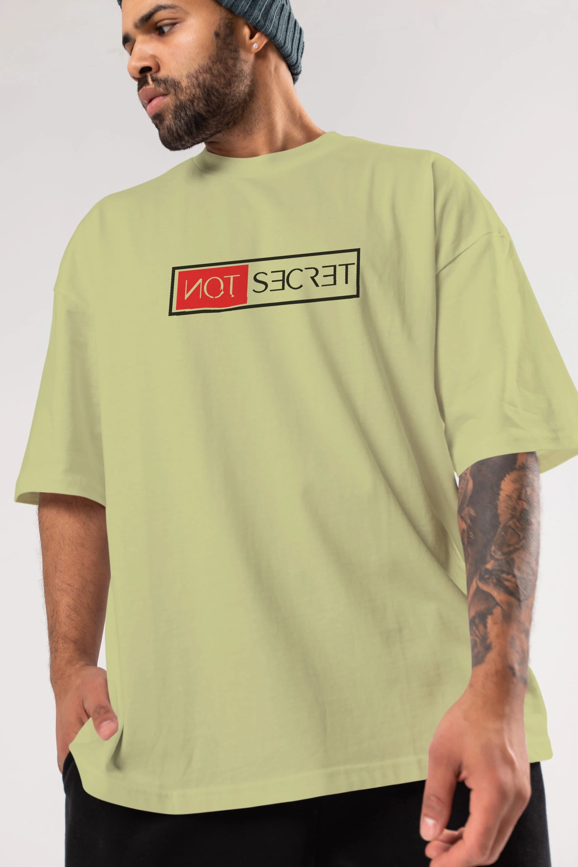 Not Secret Ön Baskılı Oversize t-shirt %100 pamuk Erkek Kadın Unisex