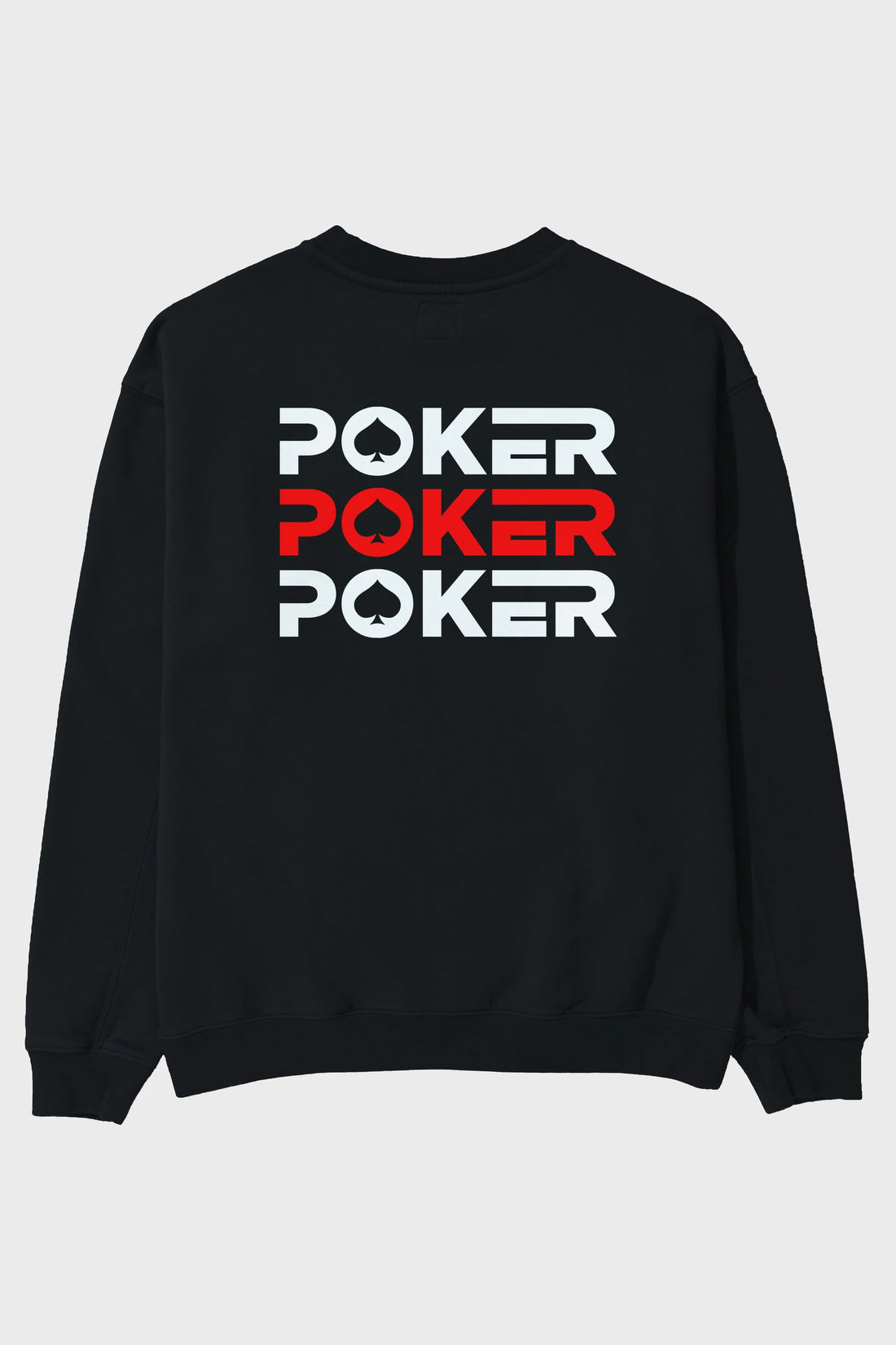 Poker Arka Baskılı Oversize Sweatshirt Erkek Kadın Unisex