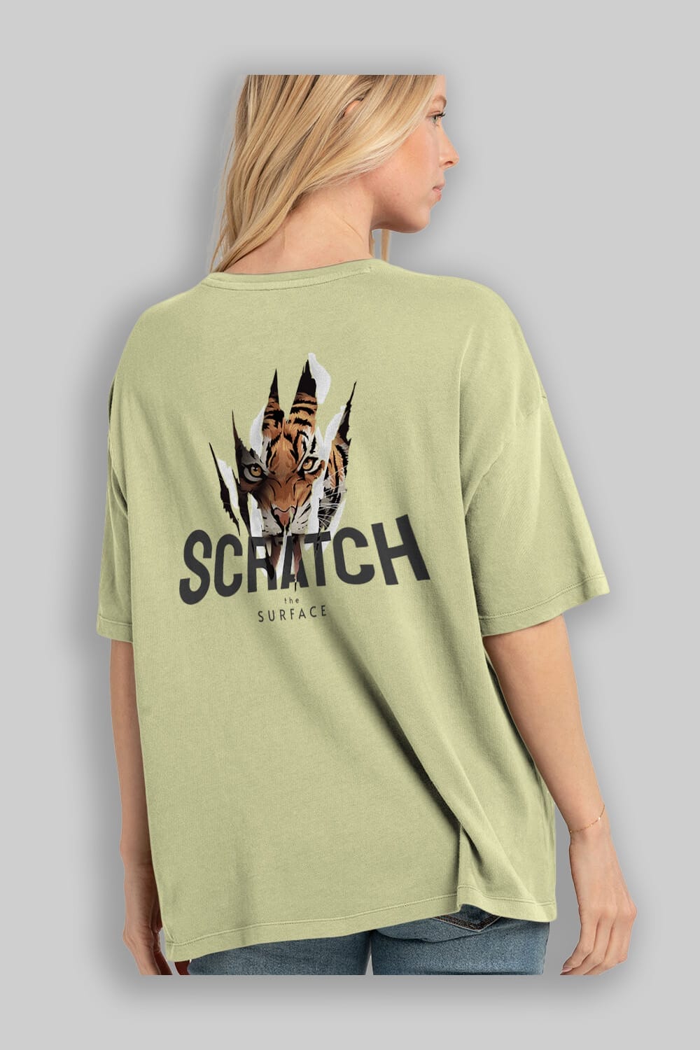 Teddy Bear Scratch Arka Baskılı Oversize t-shirt Erkek Kadın Unisex %100 Pamuk