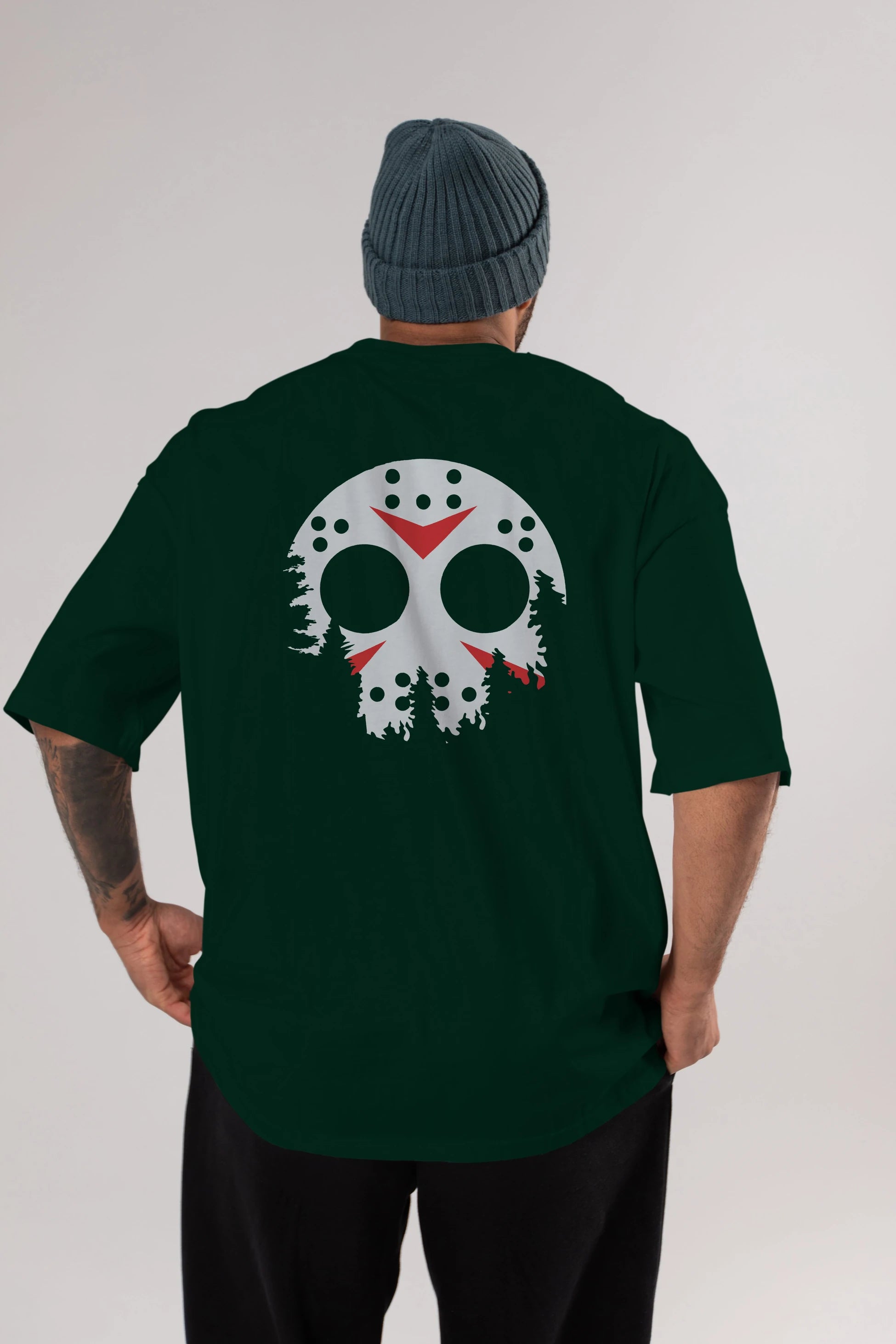 Jason Moon Arka Baskılı Oversize t-shirt %100 pamuk Erkek Kadın Unisex