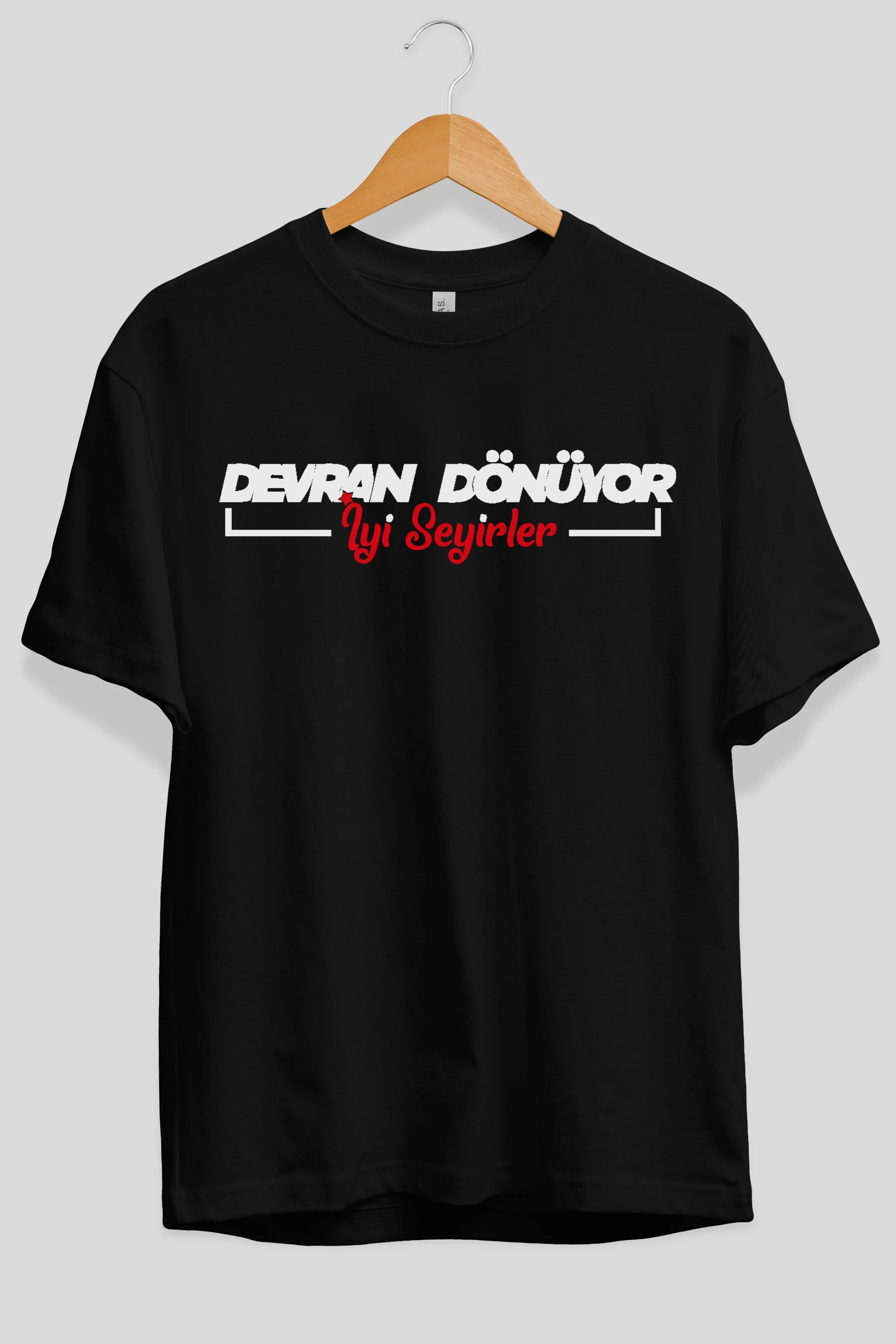Devran Dönüyor İyi Seyirler Ön Baskılı Oversize t-shirt %100 pamuk Erkek Kadın Unisex