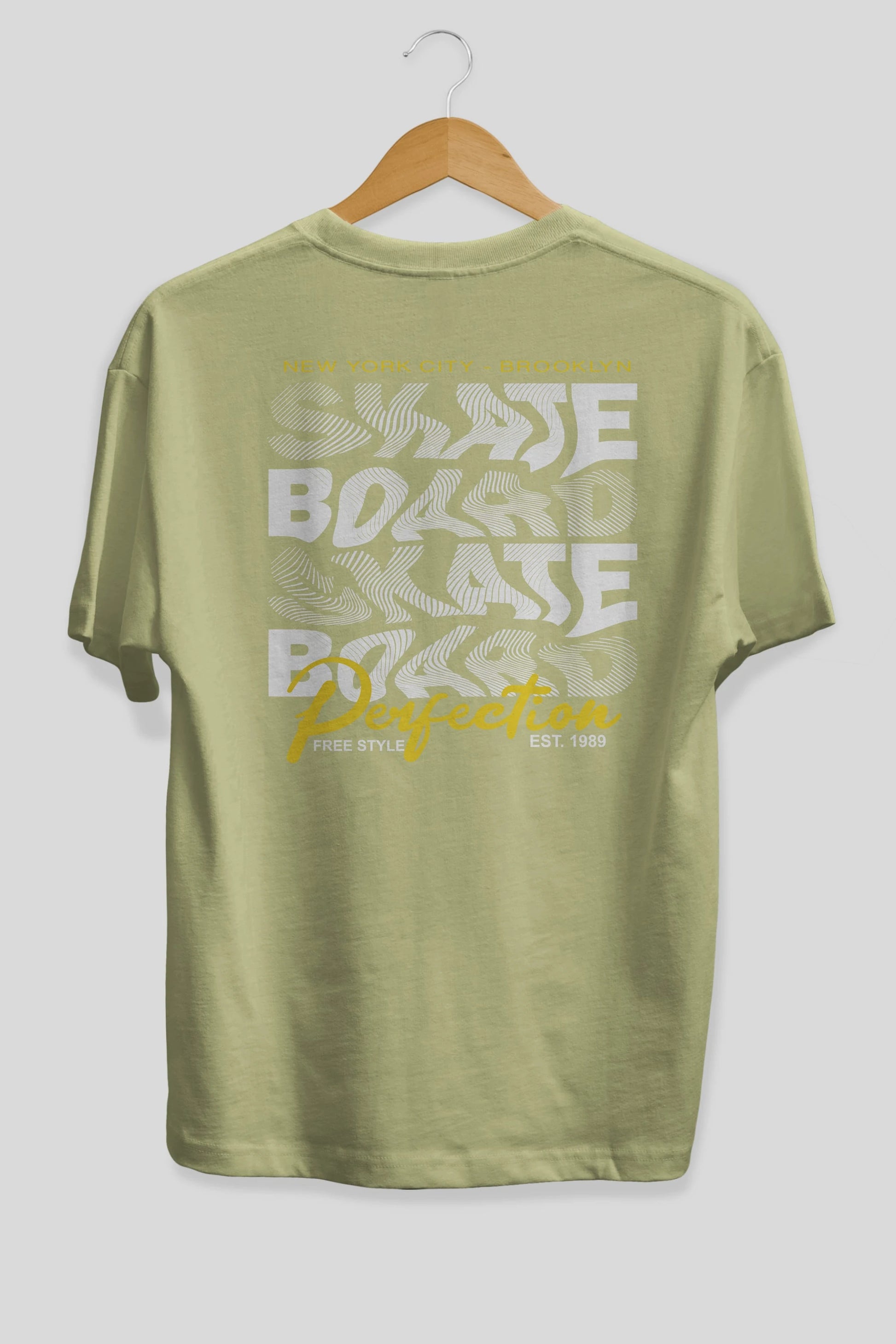 New York City and Brooklyn Arka Baskılı Oversize t-shirt Erkek Kadın Unisex
