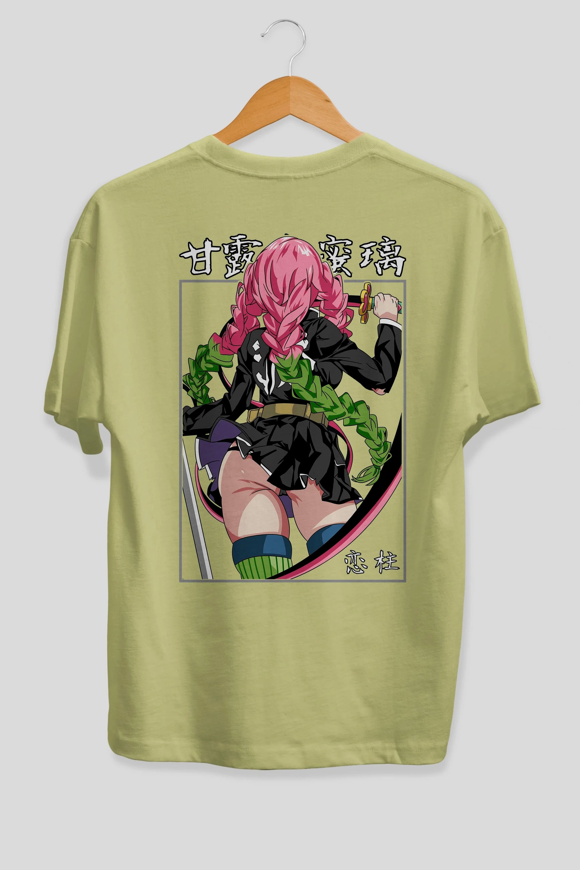 Mitsuri DEMONSLAYER Anime Arka Baskılı Oversize t-shirt Erkek Kadın Unisex