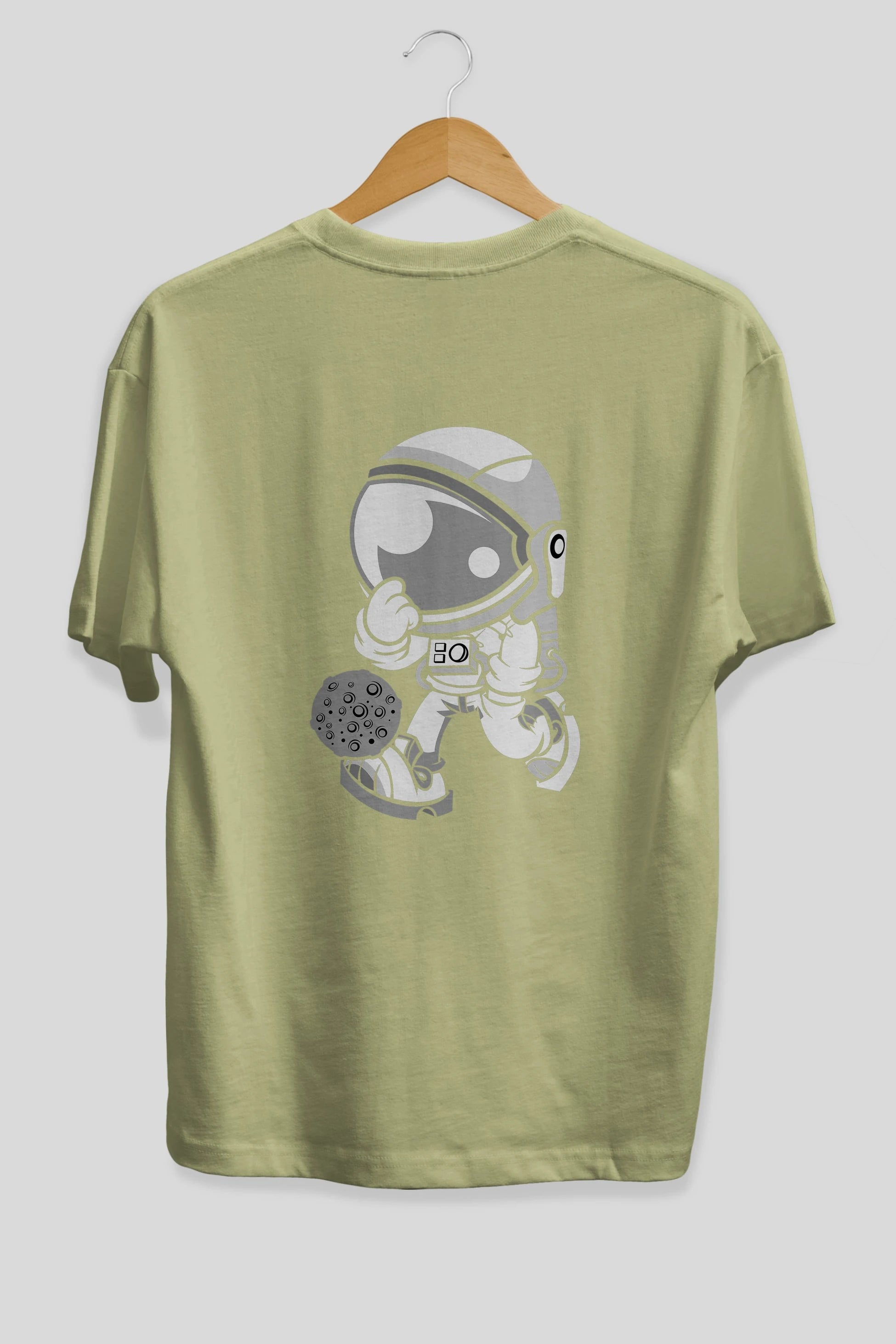 Street Astronaut Arka Baskılı Oversize t-shirt Erkek Kadın Unisex %100 Pamuk tişort