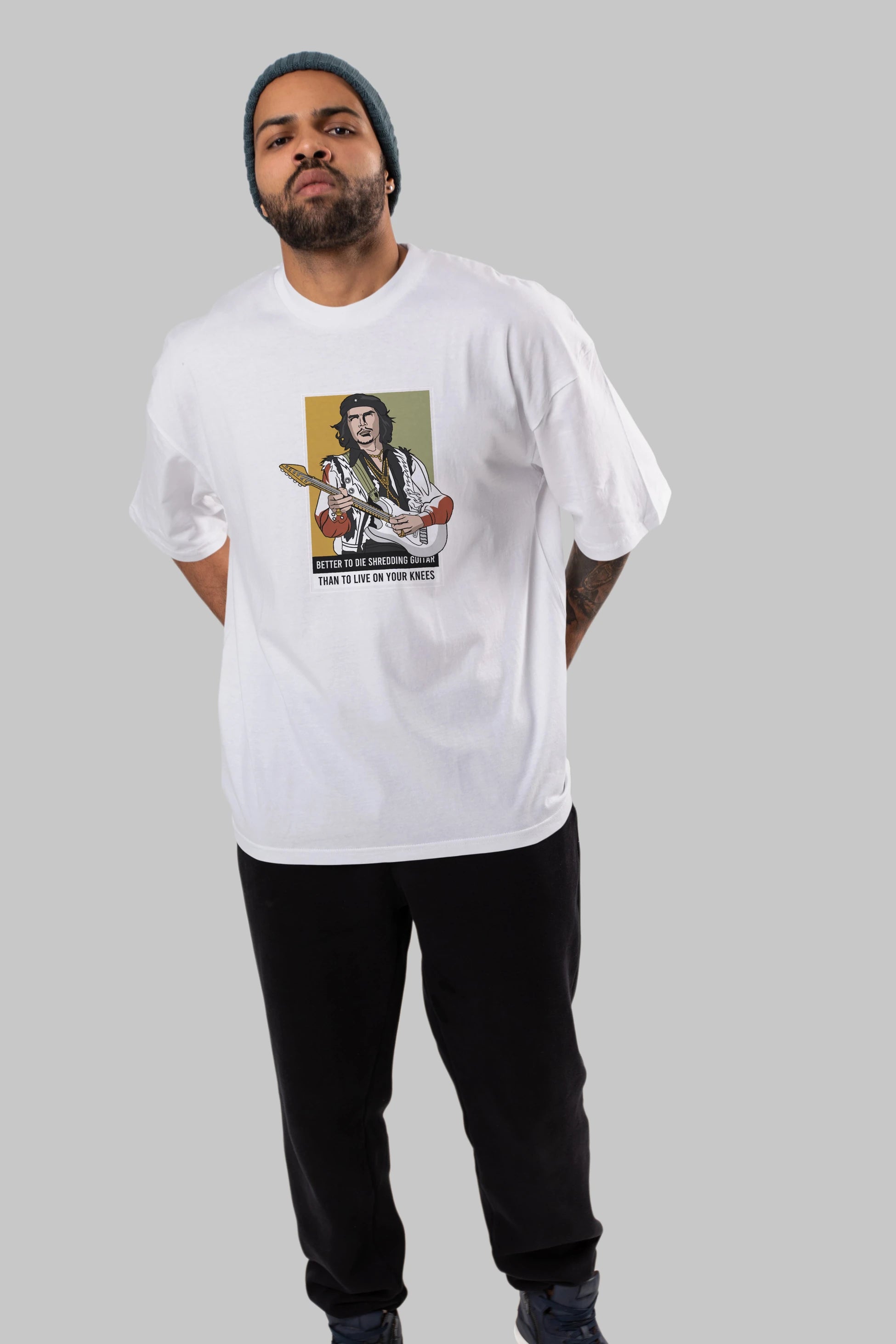 Che Guevara Hendrix Ön Baskılı Oversize t-shirt Erkek Kadın Unisex %100 Pamuk tişort